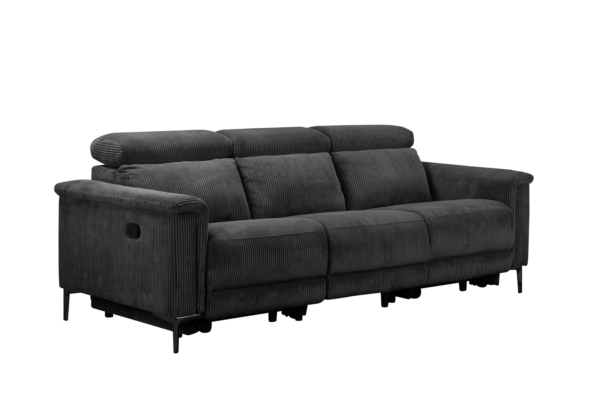 GOODproduct 3-places »LUND Cord, B. 222cm, manuelle/elektrische Relaxfunktion in 2 Sitzen,« USB-C bei elektrischer Ausführung, Kopfteilverstellung