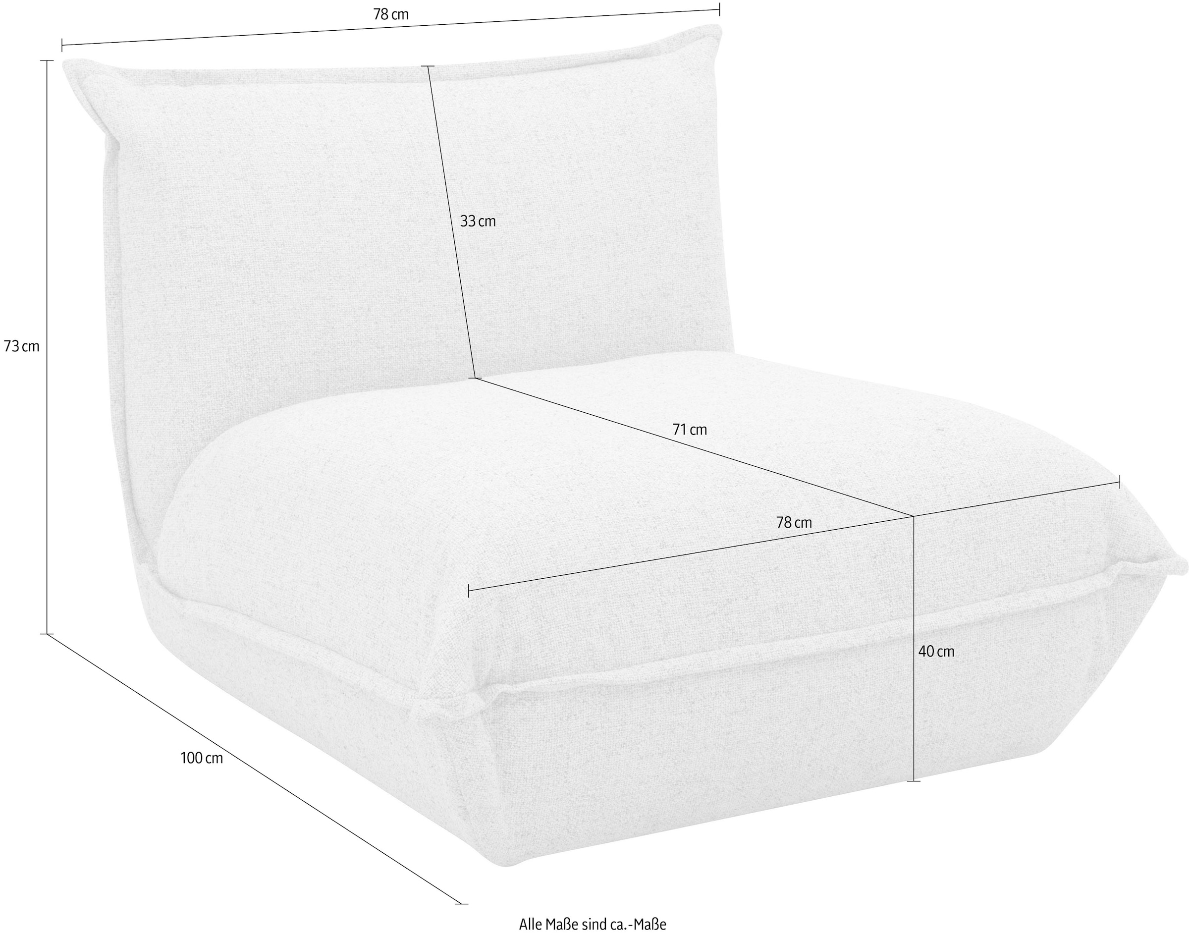 DOMO collection Sessel »Nantes Loungesessel, Wohlfühlsessel« hochwertig gepolstert mit Federkern, Struktur weich, mango