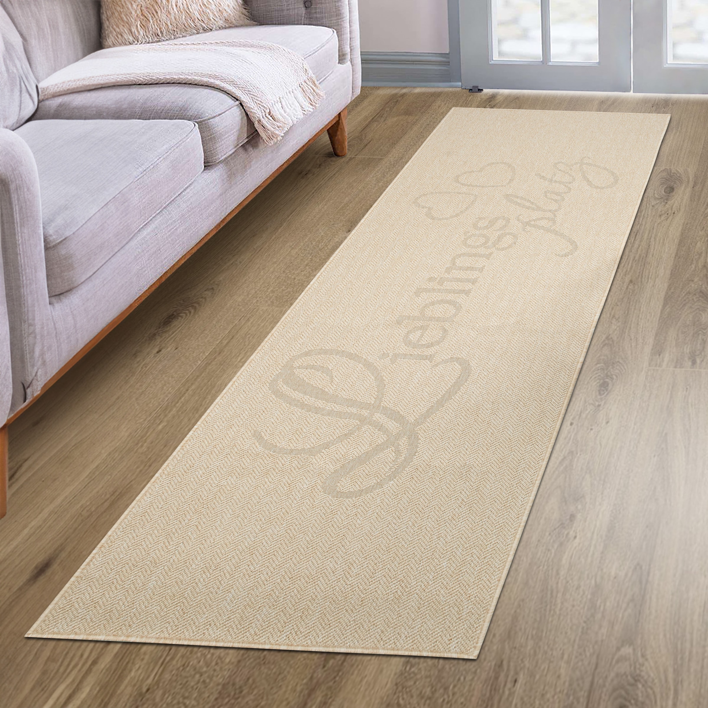 GOODproduct Läufer »Lieblingsplatz, mit Schriftzug, In- und Outdoor geeignet« rechteckig 5 mm Höhe Wetterfest, UV-beständig, Küchenläufer, Camping, Balkon