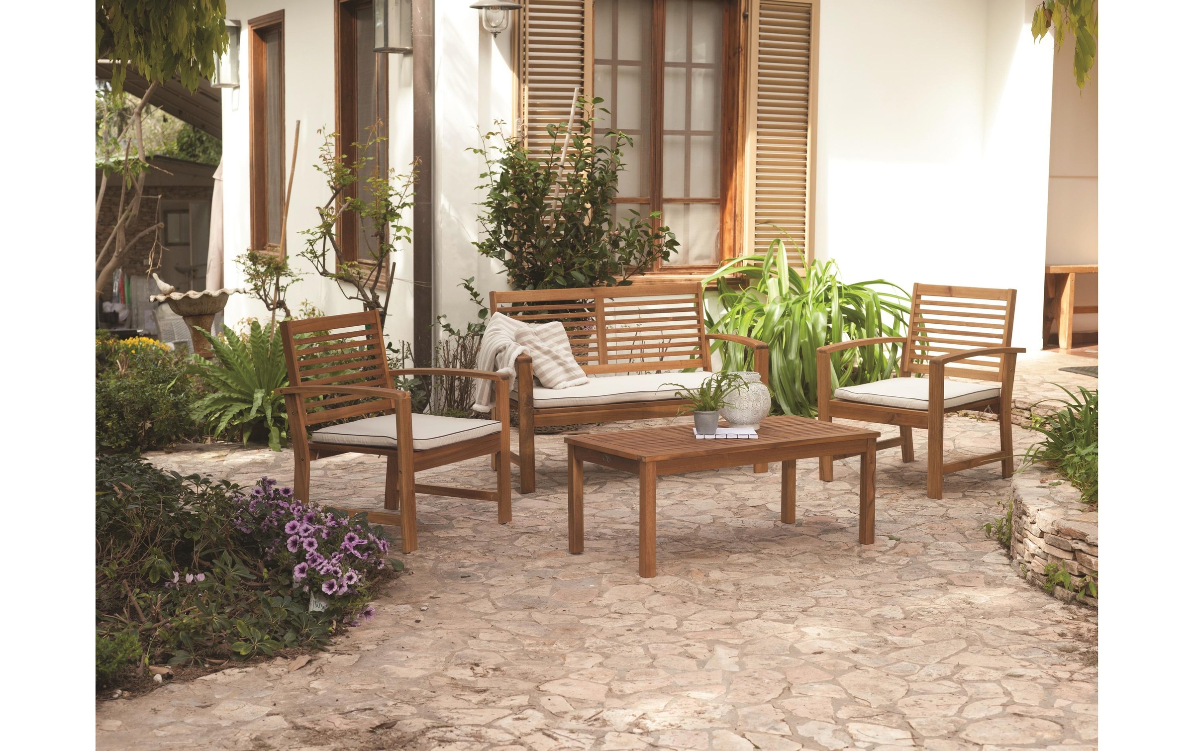 acamp Loungeset »Kreta Braun, 4 Sitzer«
