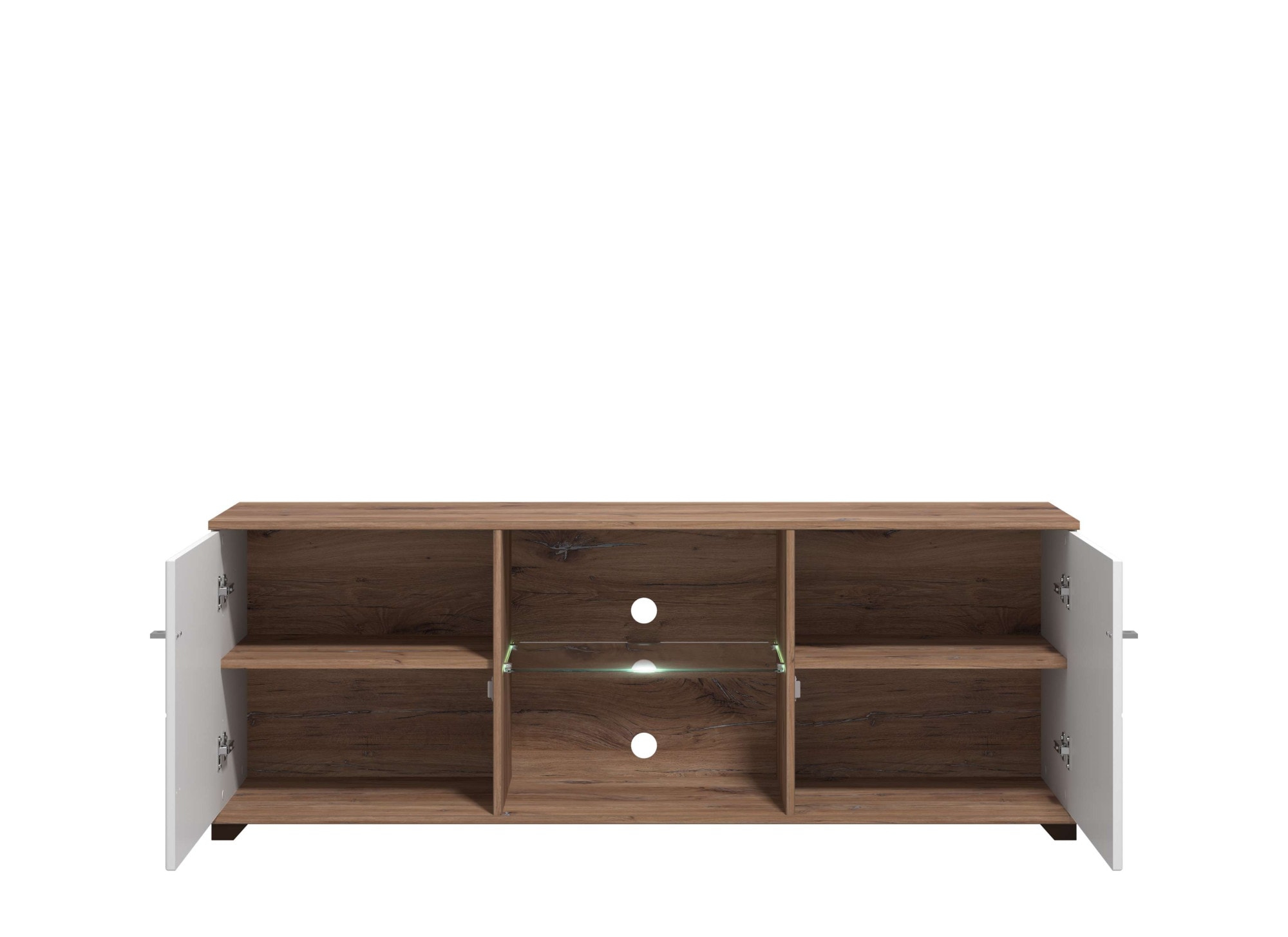 INOSIGN TV-Board »Burgundy Lowboard, TV-Schrank, TV-Ständer, Hochglanzfonten« Hochglanzfronten und eine Innenausstattung in Flagstaff Eiche