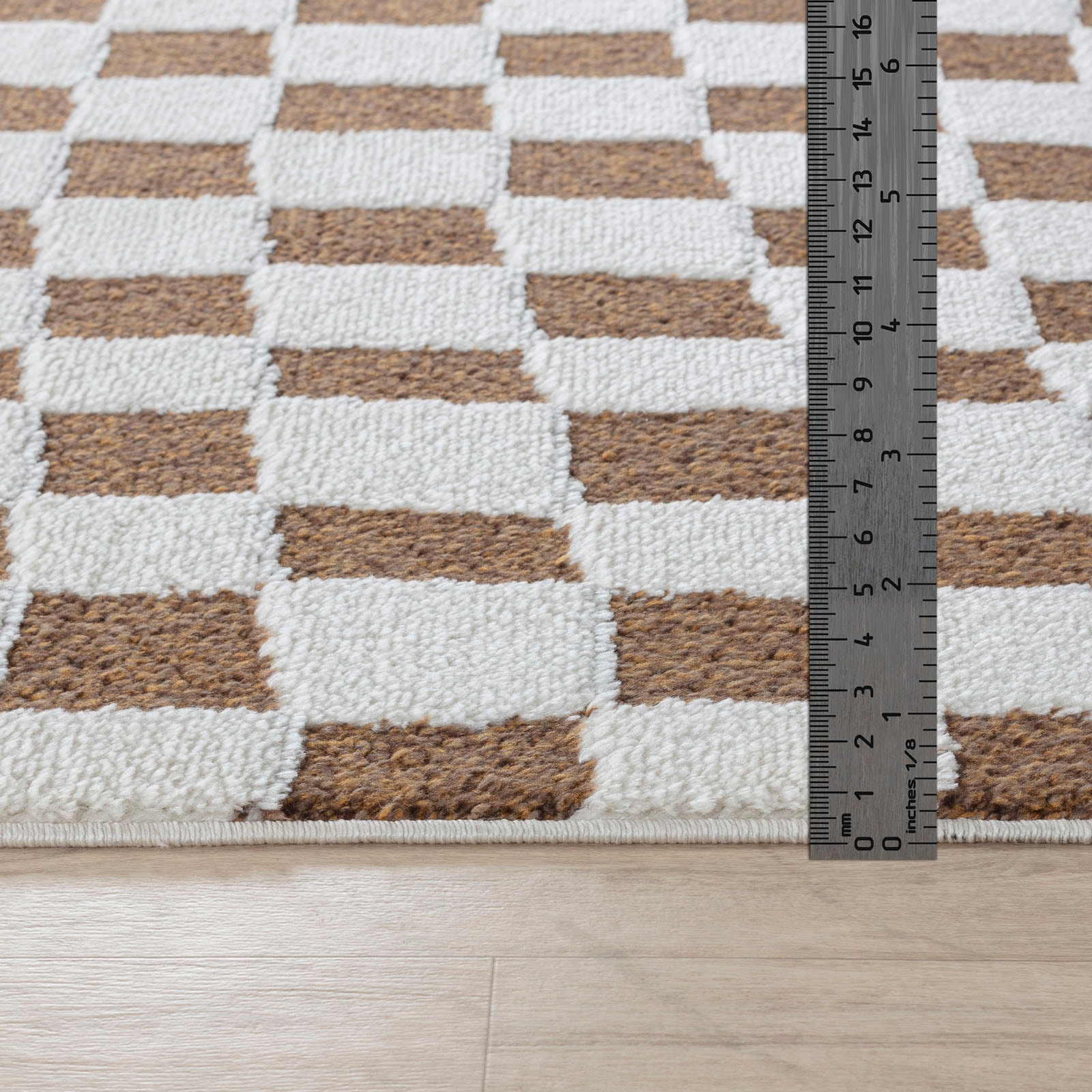 Livabliss Teppich »INCHON«, rechteckig, 14 mm Höhe, Skandinavischer Teppich mit Karomuster, Kurzflor Wohnzimmerteppich