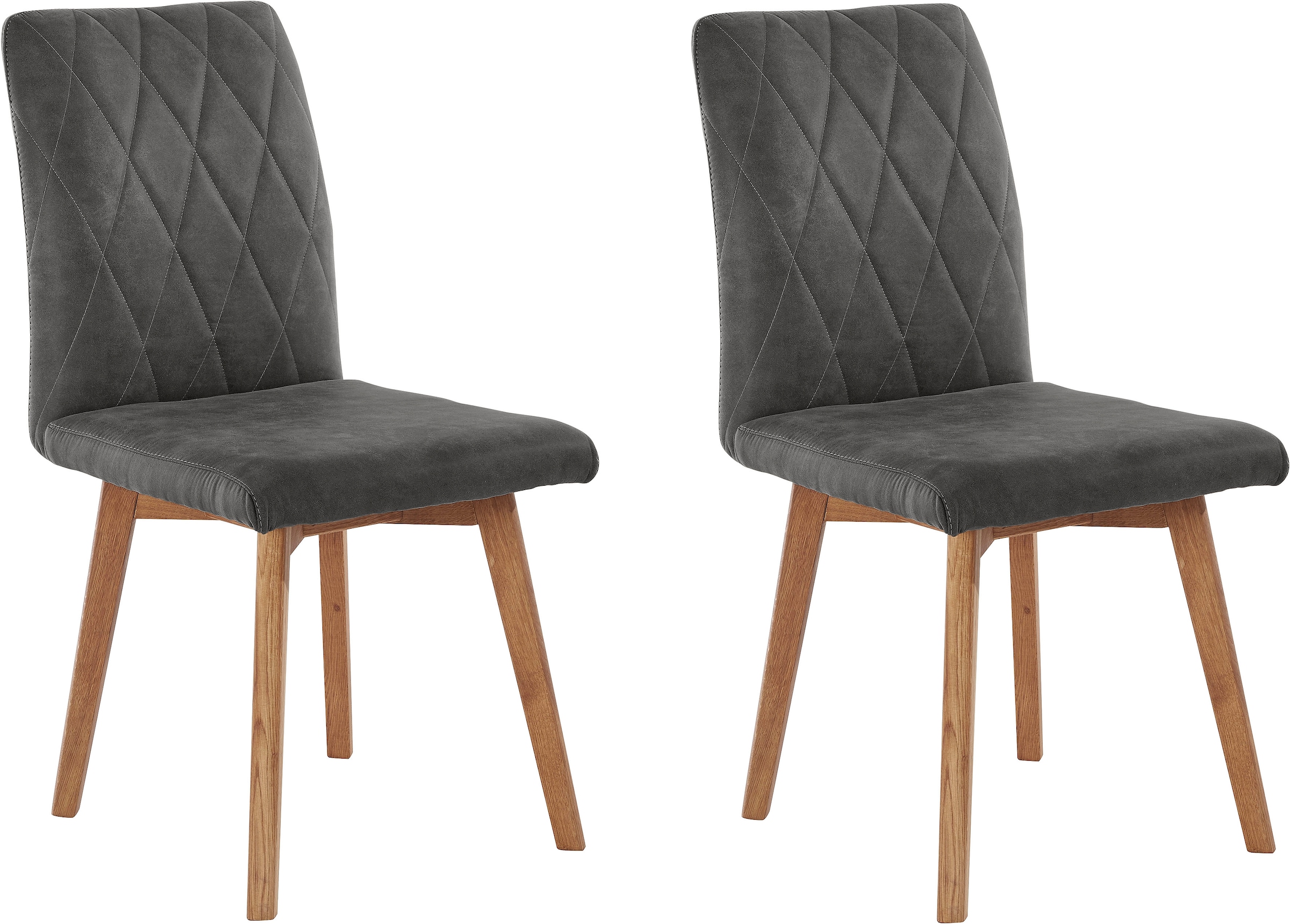 Home affaire Chaise de salle à manger »Brest« (Set) 2 cuisGestell aus Eiche Massivholz geölt