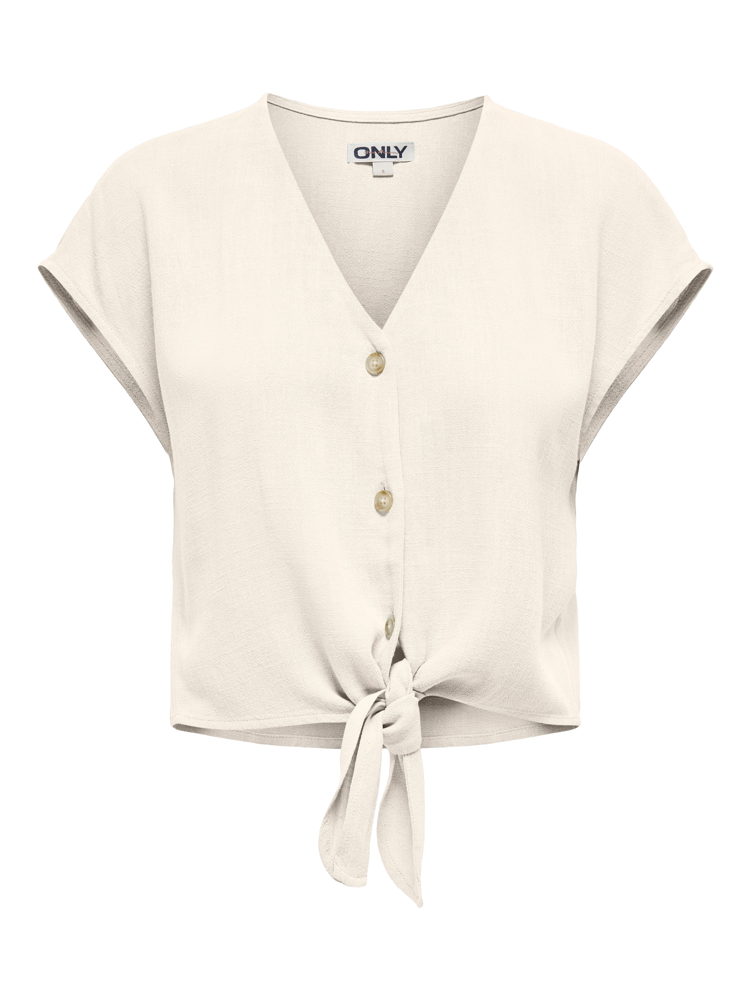 ONLY Kurzarmbluse »ONLSIESTA SS KNOT LIN BL SHIRT PNT NOOS« Viskosemischung, regular fit