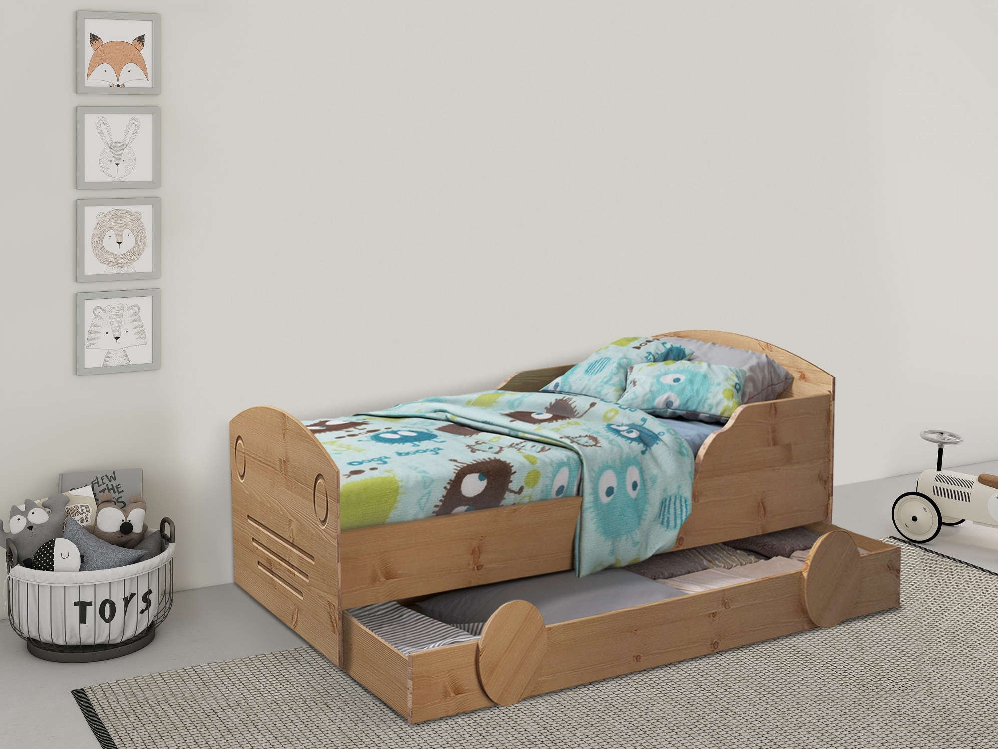 Kinderbett »Levke«, aus massiver Kiefer, 90x160 cm, inklusive Schubkasten und Lattenrost