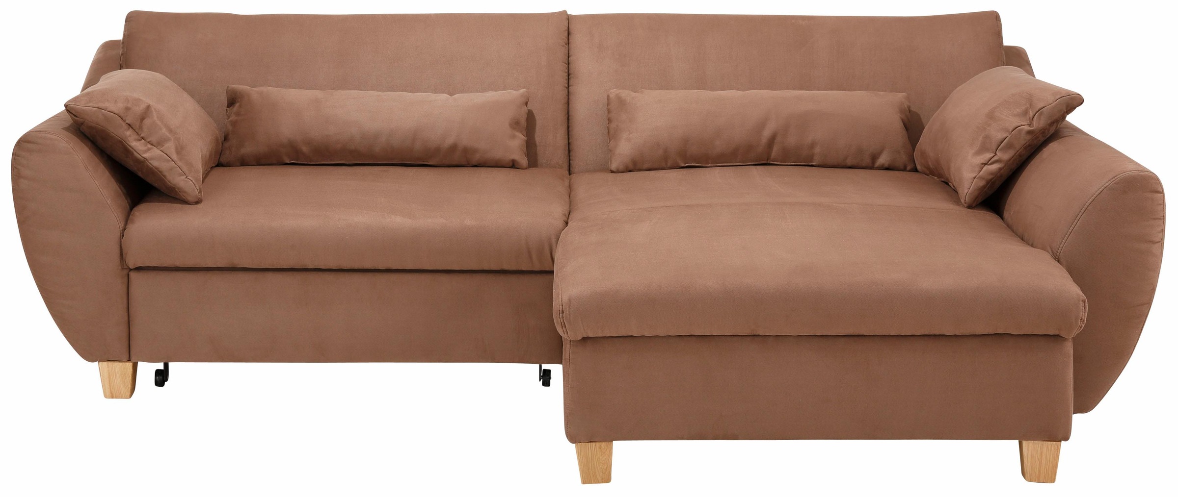 Image of Home affaire Ecksofa »Becca«, Polsterecke, wahlweise mit Bettfunktion in 3 Bezugsqualitäten, Holzfüsse bei Ackermann Versand Schweiz