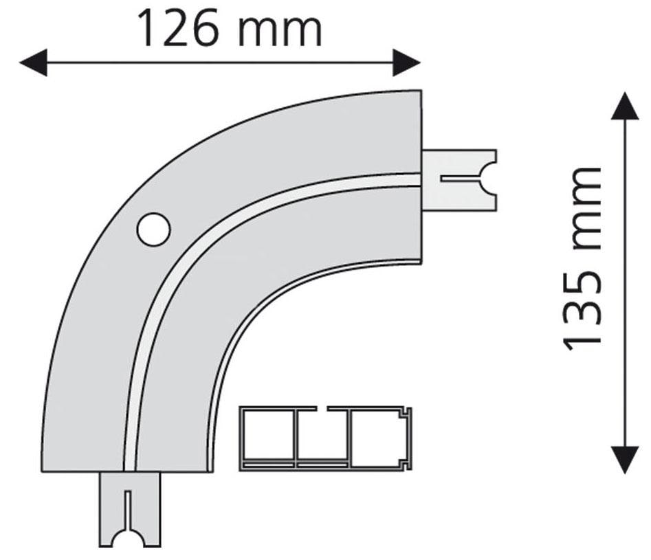 Liedeco Erker-Innenbogen, 1 läufig-läufig, Fixmass, weiss