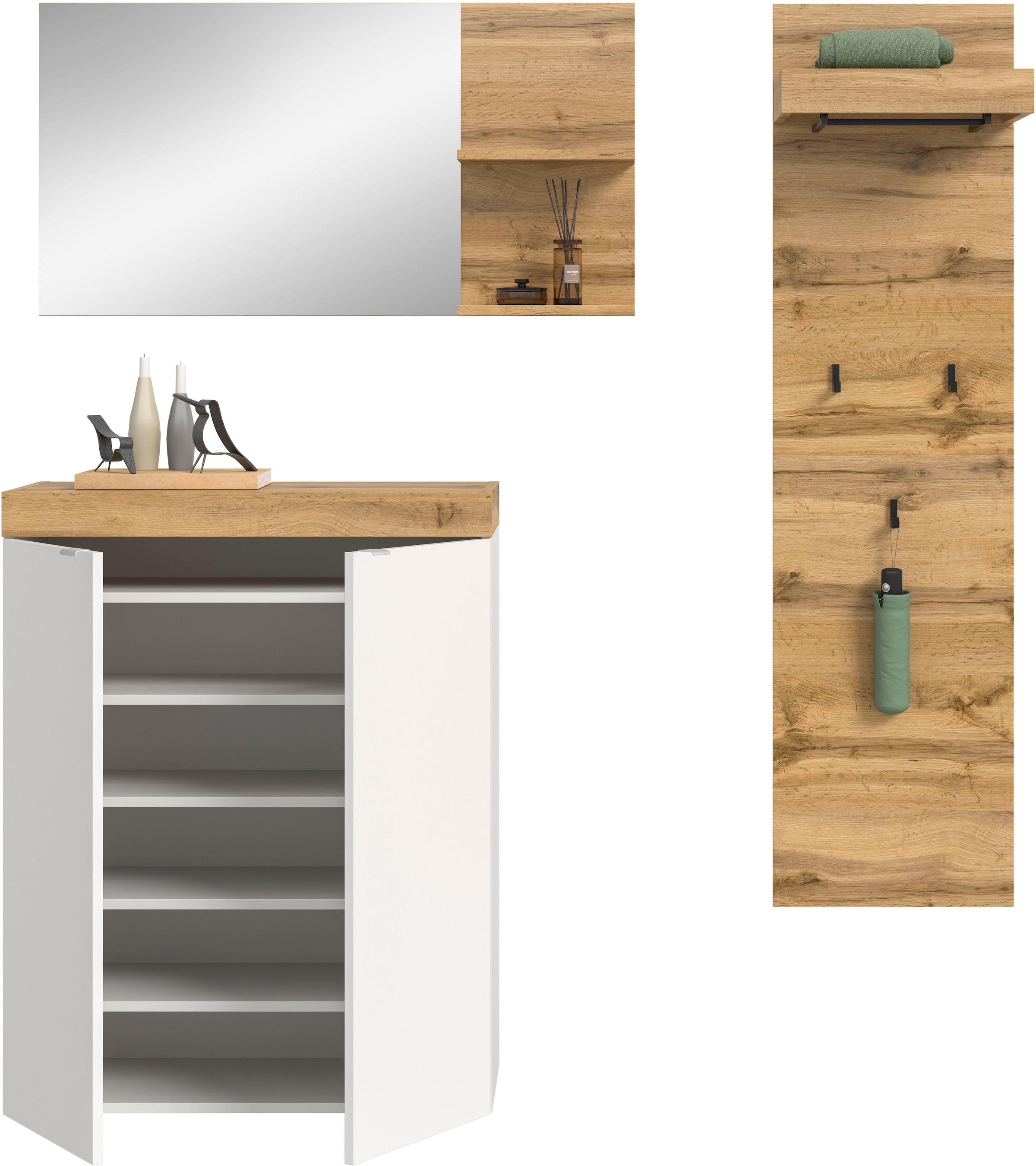 GOODproduct Garderoben-Set »MAMBO II, 3-teilig, hängend oder stehend montierbar« 3 Stk. tlg.