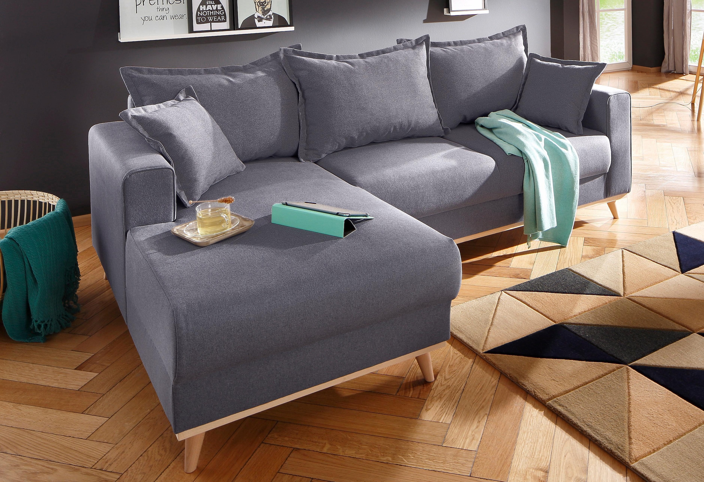 Image of Home affaire Ecksofa "Edina L-Form" auch in Baumwollmix-Bezug, im skandinavischem Stol