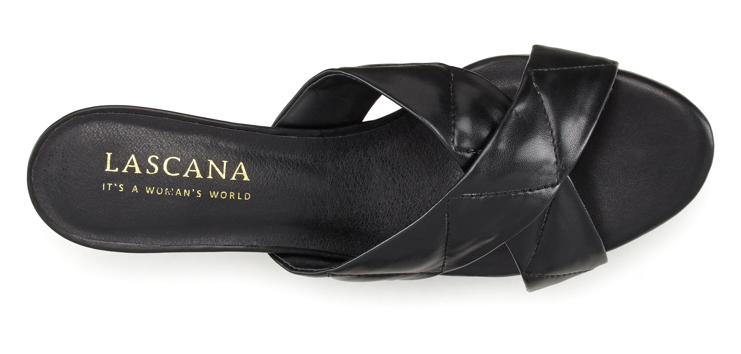 LASCANA Pantolette, Mule, Sandale, offener Schuh, im Stepp-Design mit Kitten-Heel