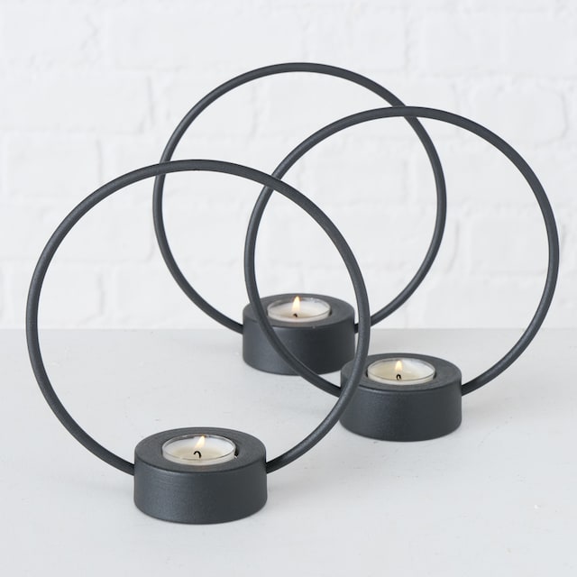 BOLTZE Teelichthalter »Rumba«, (Set, 3 St.), Kerzenhalter, aus Eisen, Höhe  ca. 20 cm, Ø ca. 18 cm bequem kaufen