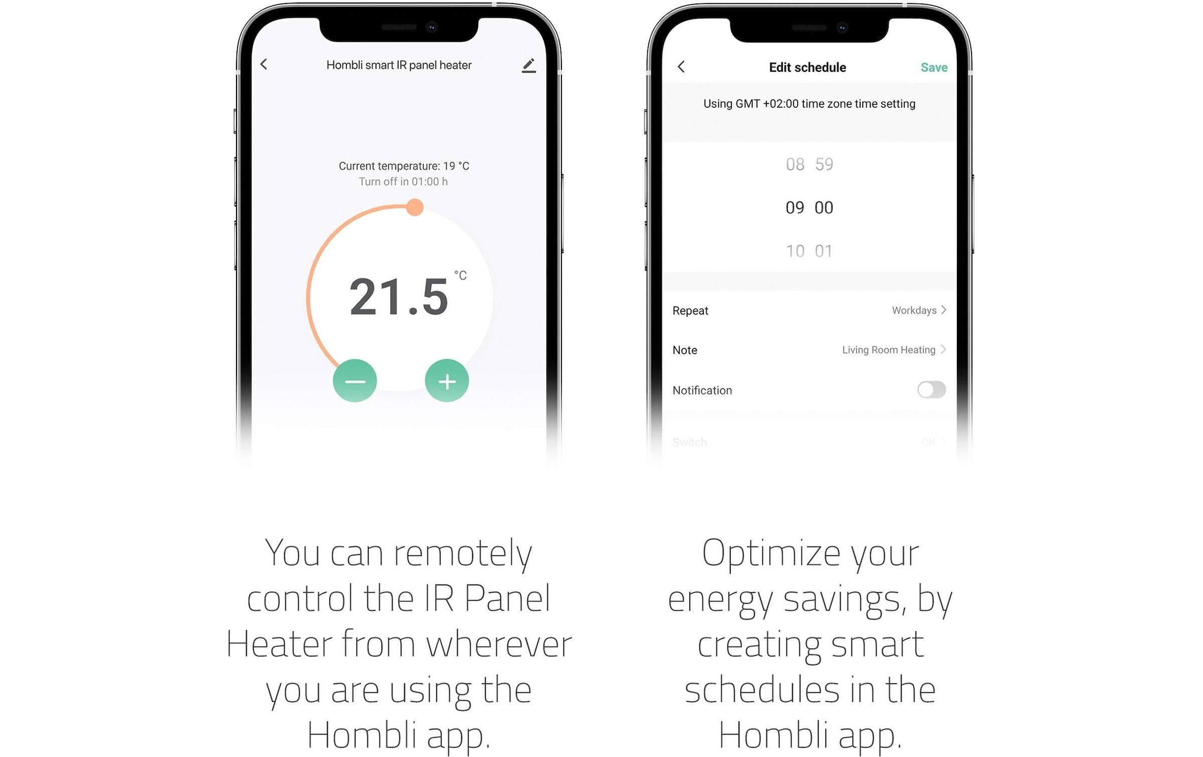 Hombli Chauffage infrarouge »smartes Infrarot Glas Heizpanel 400W Spiegel«