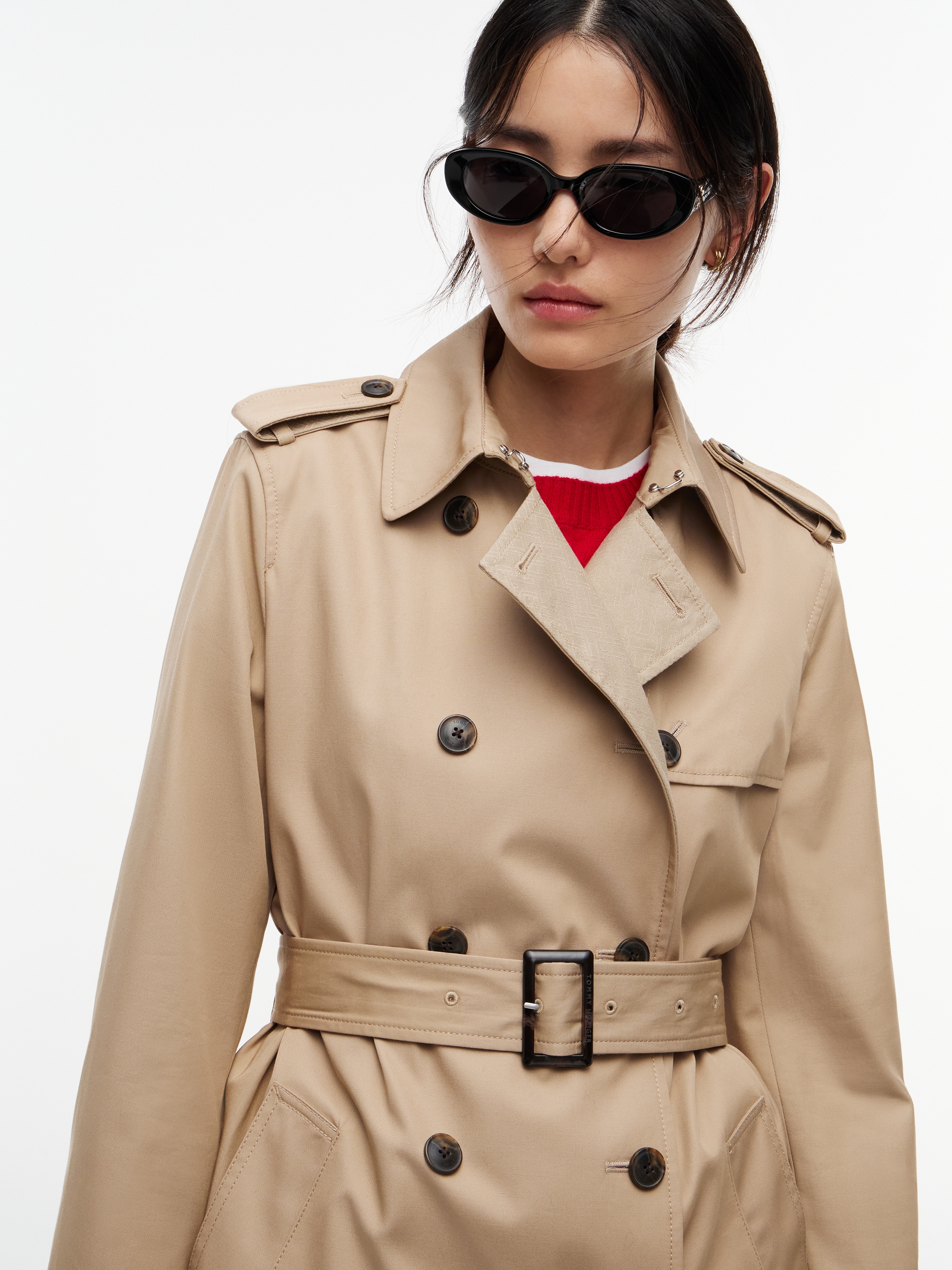 Tommy Hilfiger Trench-coat »COTTON MONOGRAM TRENCH« Coton