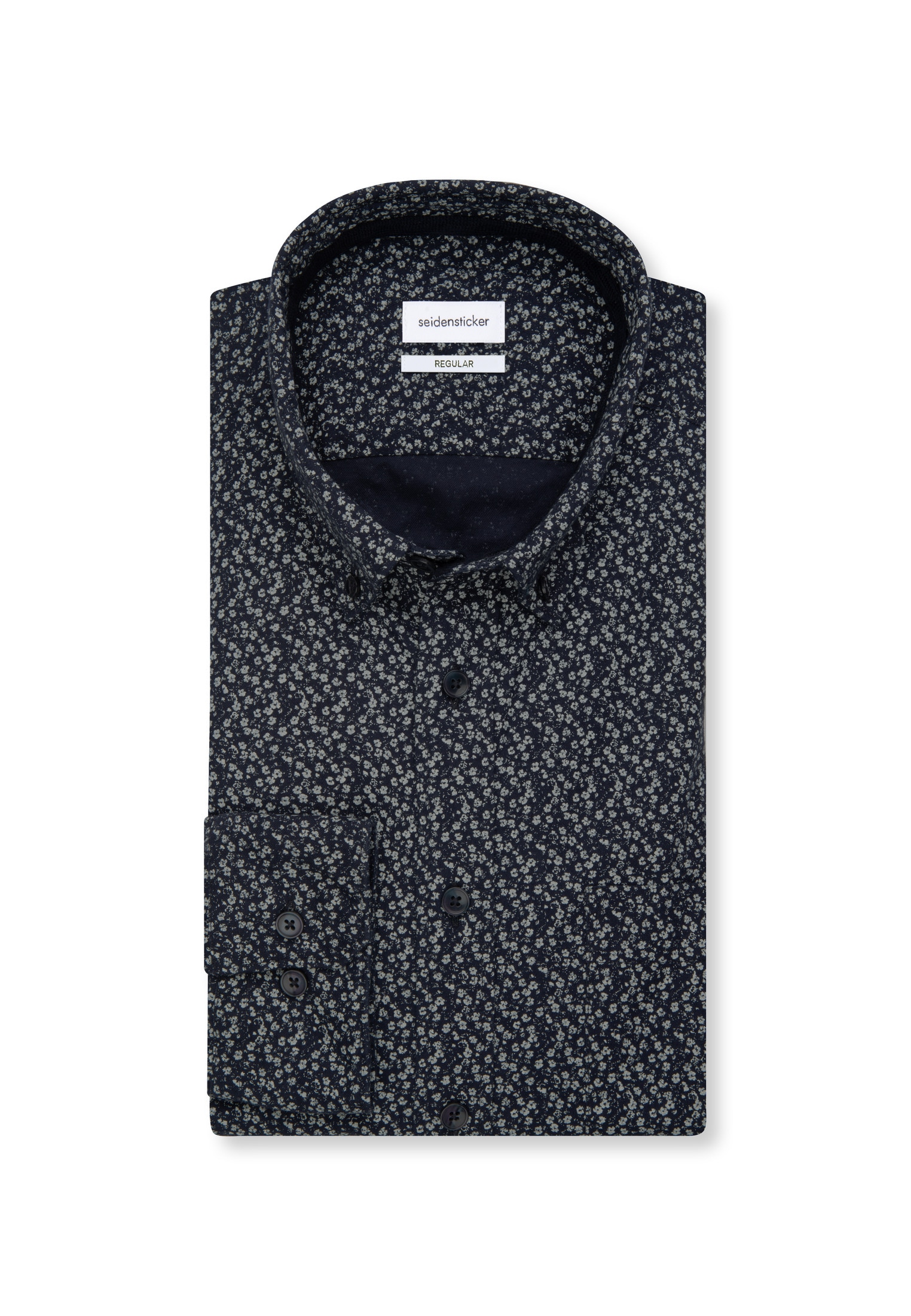 seidensticker Businesshemd »Schwarze Rose« Regular 1/1 Button-Down-Kragen Druck