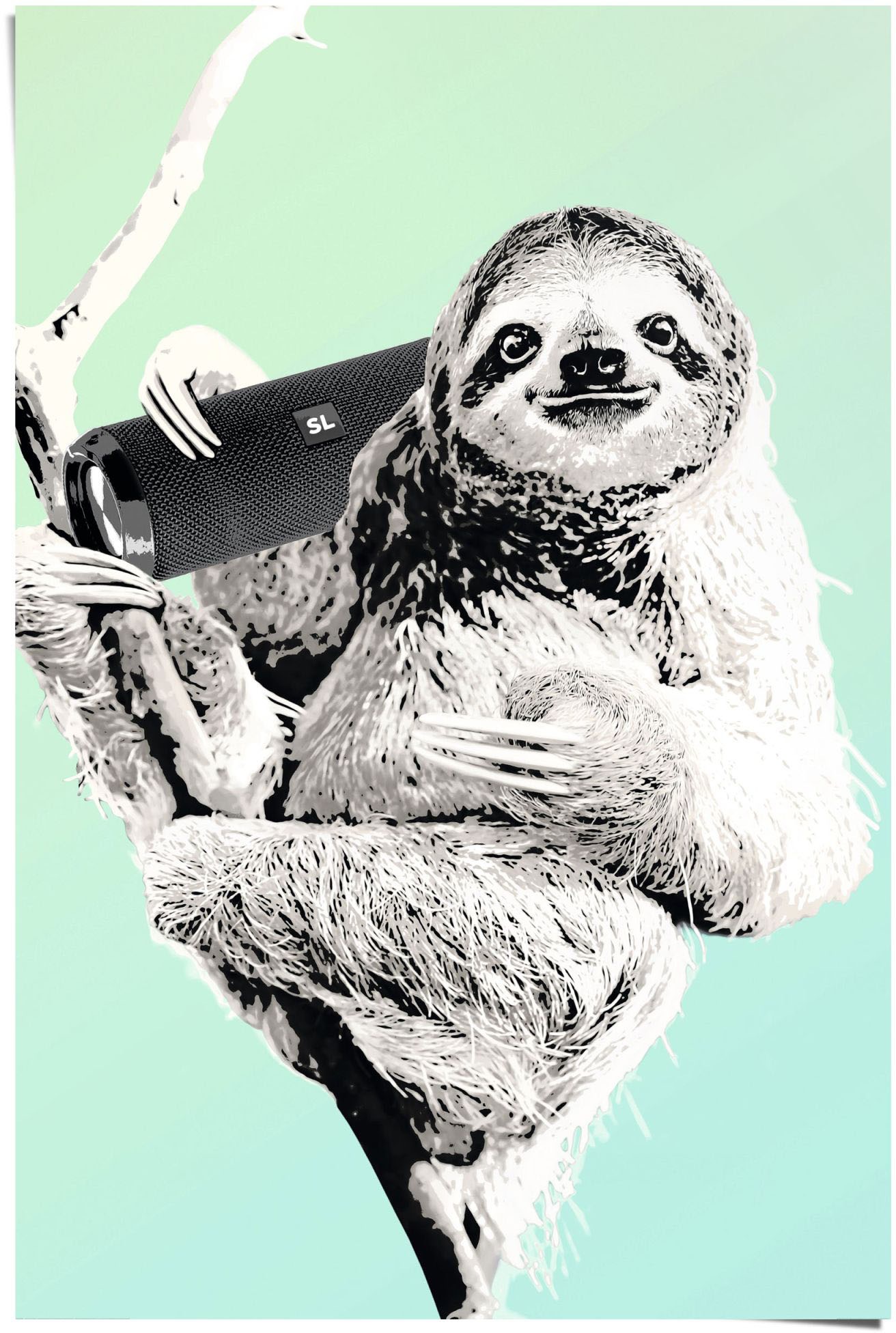 Image of Reinders! Poster »Boombox Faultier«, (1 St.) bei Ackermann Versand Schweiz