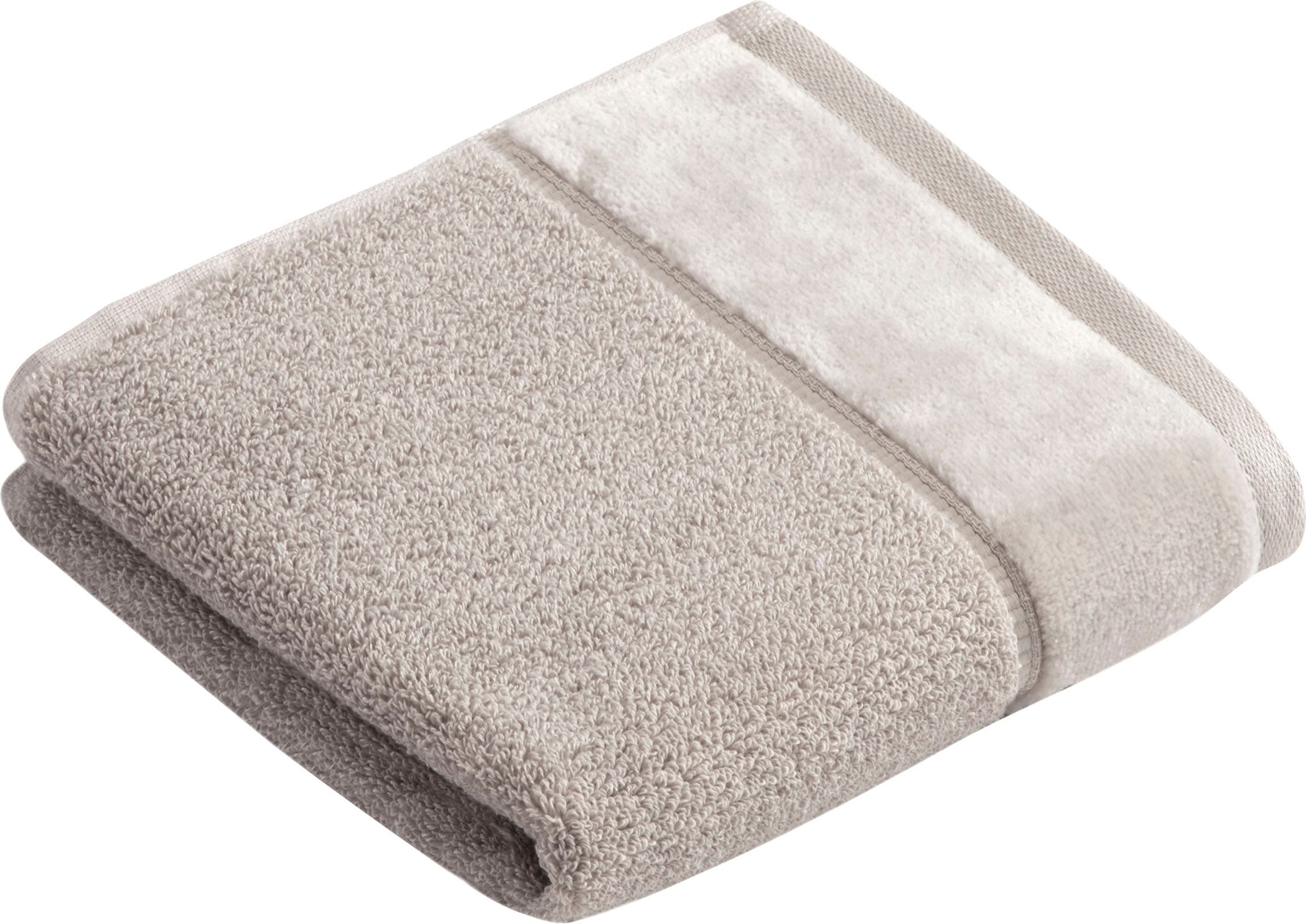 Image of Vossen Gästehandtücher "Pure" im Set, Baumwolle & VEGAN, mit eleganter Veloursbordüre