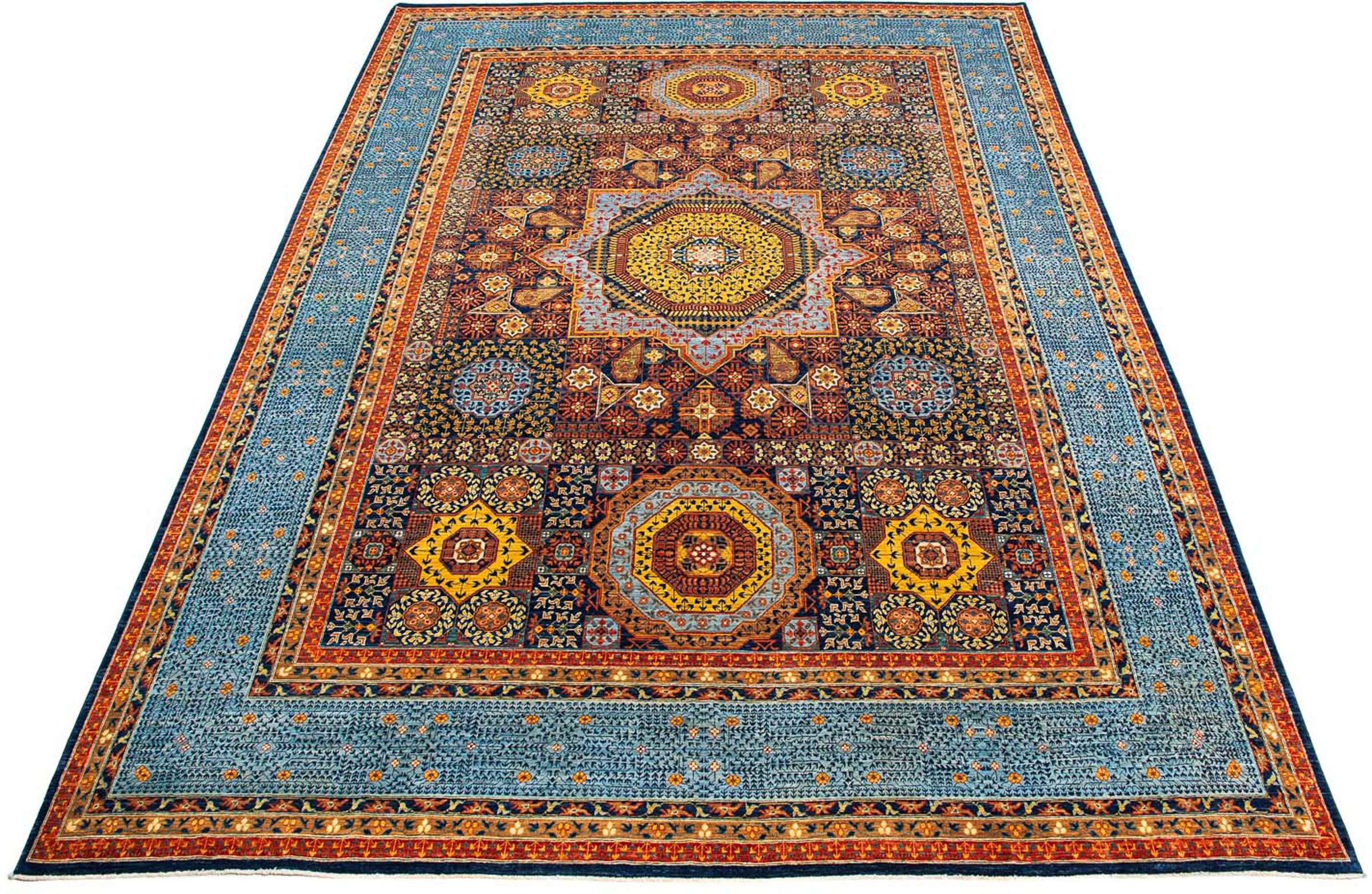 Image of morgenland Orientteppich »Ziegler - 415 x 298 cm - blau«, rechteckig, 6 mm Höhe, Wohnzimmer, Handgeknüpft, Einzelstück mit Zertifikat bei Ackermann Versand Schweiz