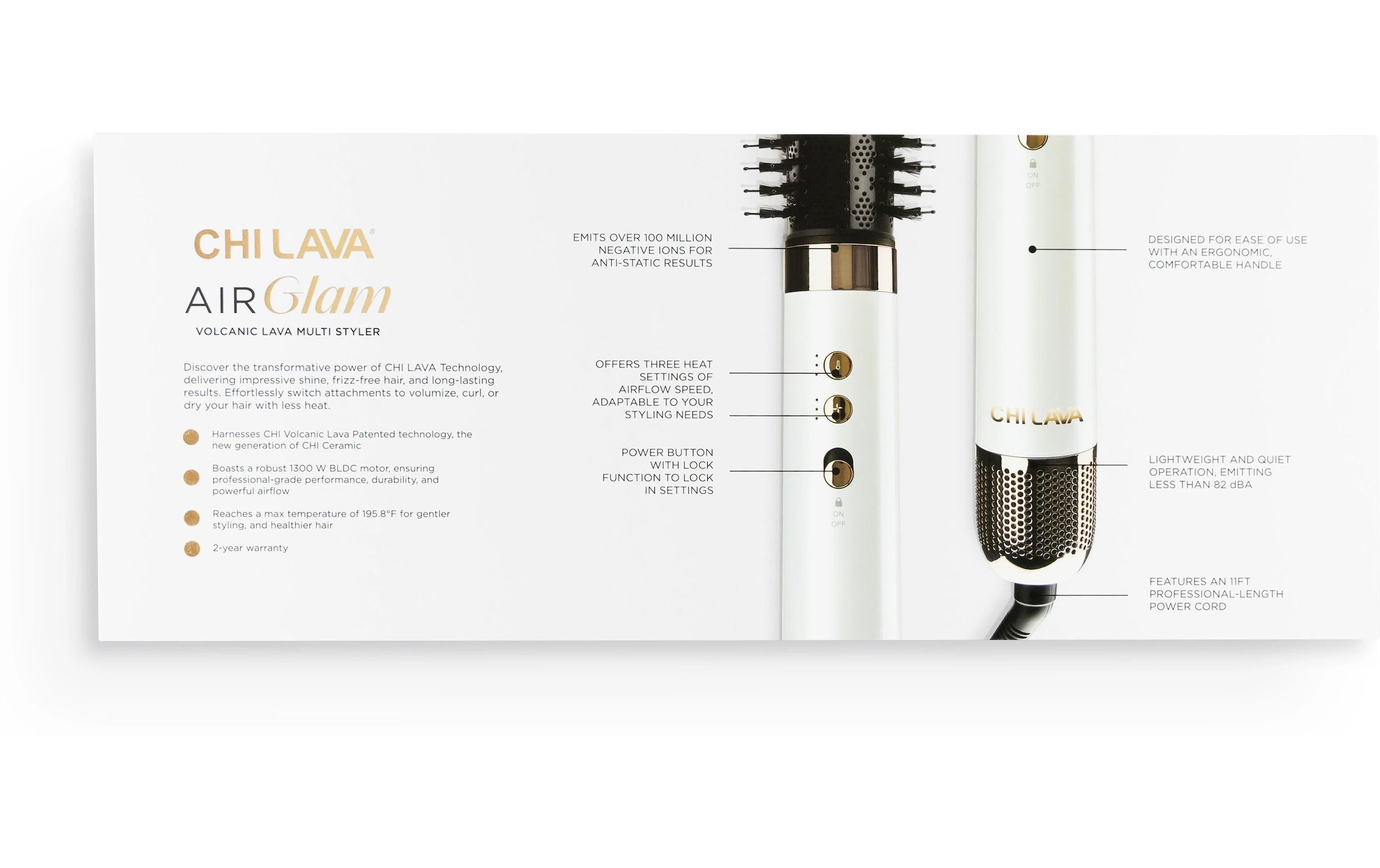   Brosse à air chaud »chi Lava AirGlam 1300 W«