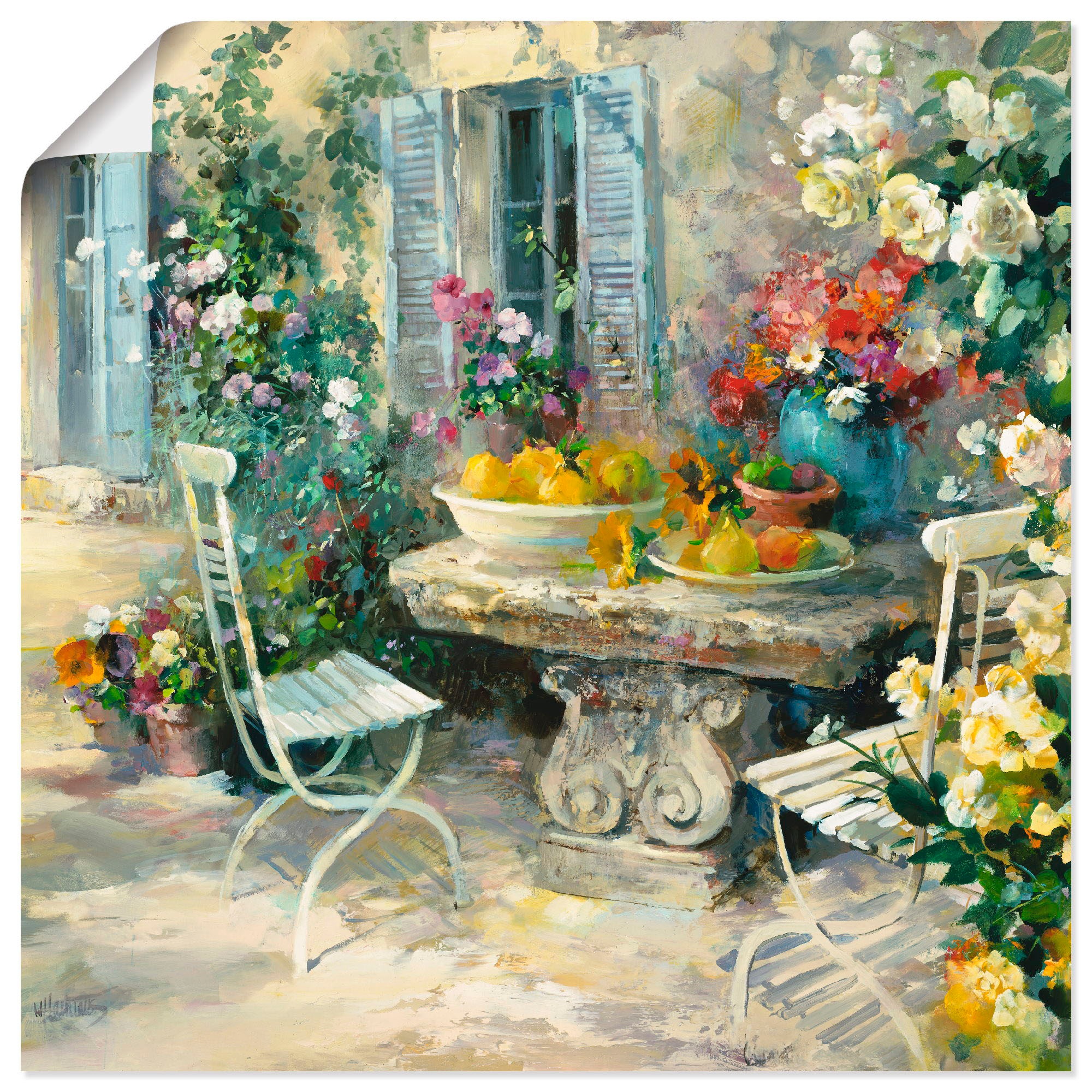 Image of Artland Wandbild »Idyllischer Garten«, Garten, (1 St.), in vielen Grössen & Produktarten -Leinwandbild, Poster, Wandaufkleber / Wandtattoo auch für Badezimmer geeignet bei Ackermann Versand Schweiz