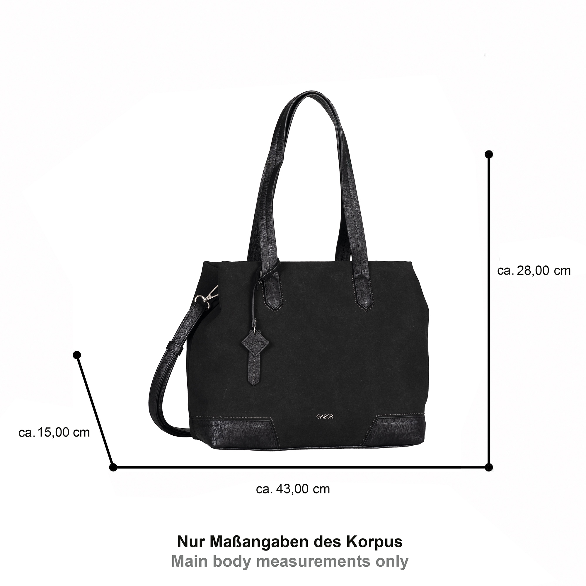 Gabor Shopper »Cira« Damen Umhängetasche mit Logoanhäner