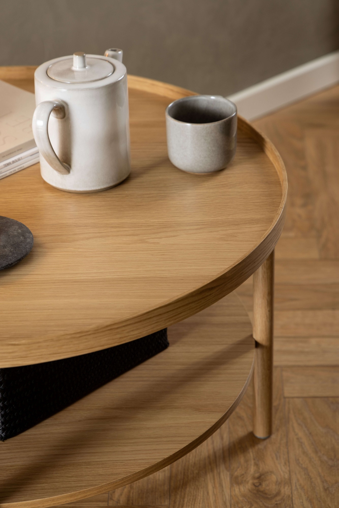 ACTONA GROUP »Banbury, Sofatisch, Wohnzimmertisch« 80x80x42 cm,  2 niveaux, placage chêne, forme ronde, FSC™