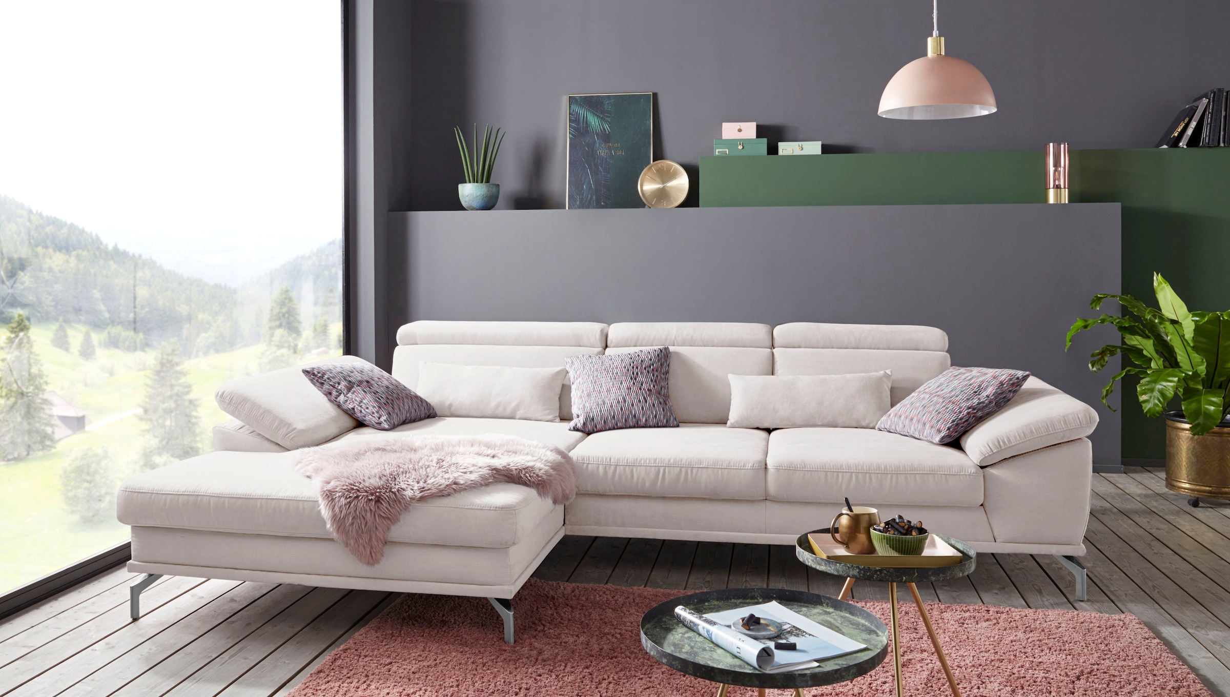 sit&more Ecksofa »Scorpio L-Form«, inklusive Sitztiefenverstellung, wahlweise mit Kopfverstellung