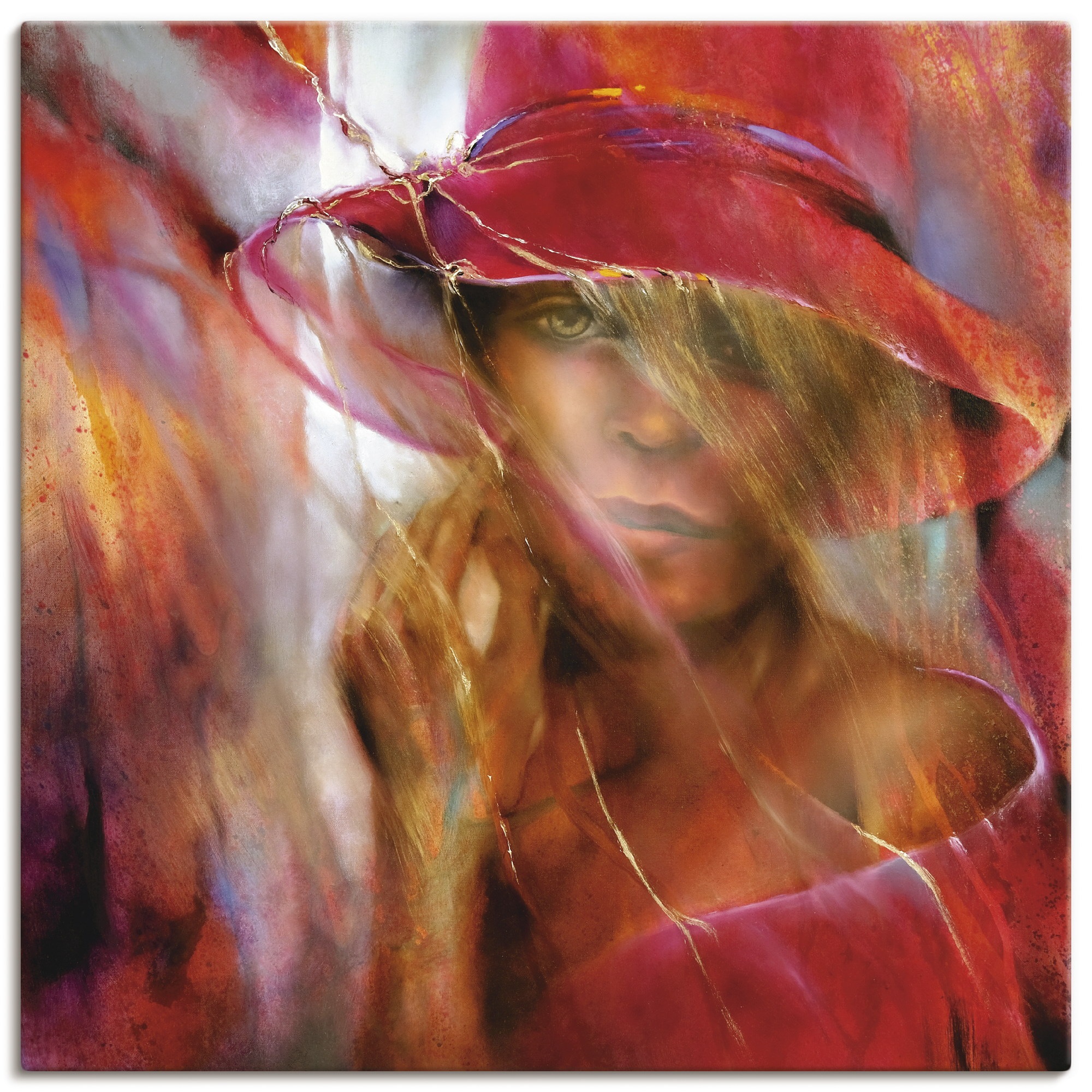 Image of Artland Wandbild »Ella mit Hut«, Mode, (1 St.), in vielen Grössen & Produktarten - Alubild / Outdoorbild für den Aussenbereich, Leinwandbild, Poster, Wandaufkleber / Wandtattoo auch für Badezimmer geeignet bei Ackermann Versand Schweiz