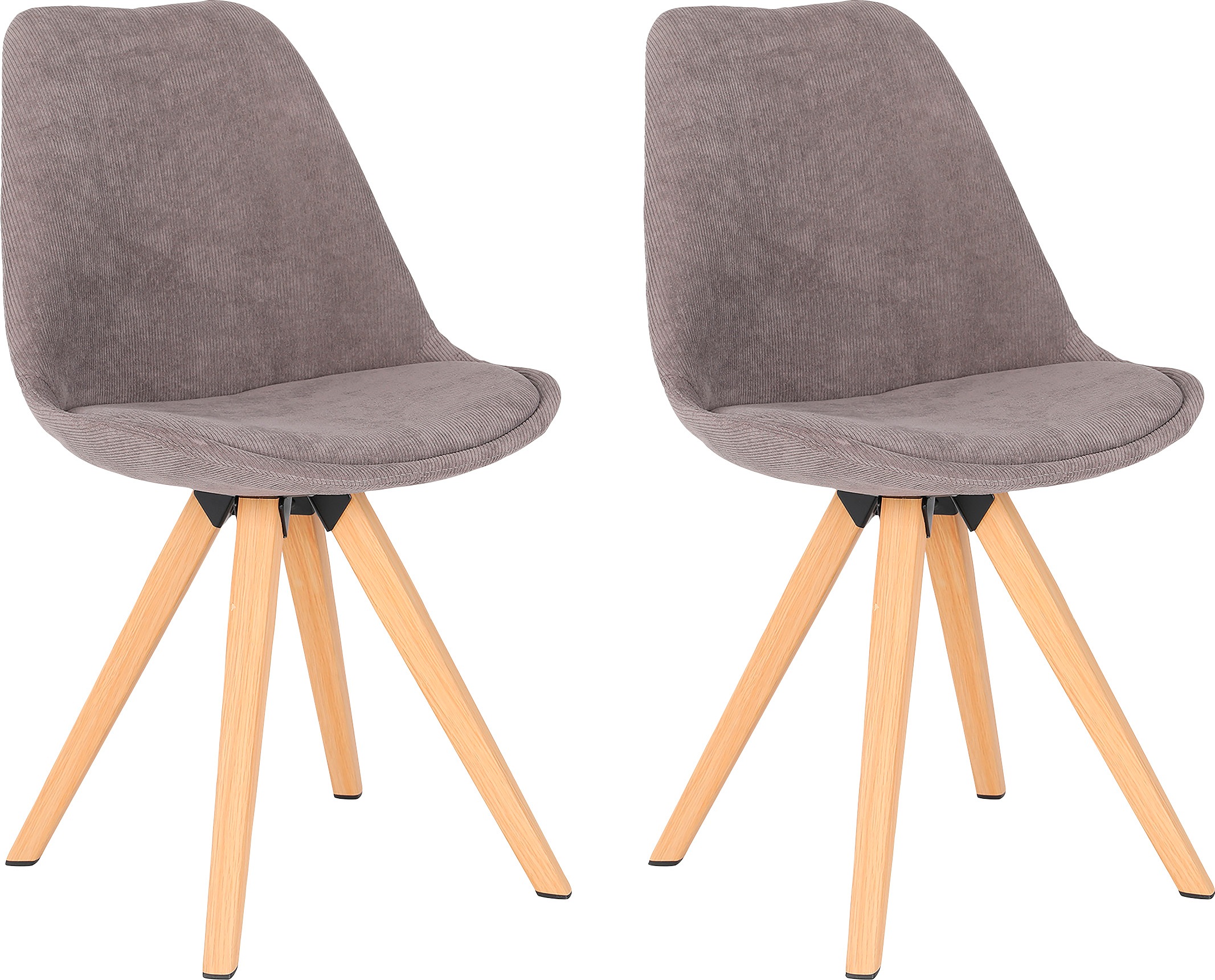 Image of byLIVING Esszimmerstuhl »Arik«, (Set), 2 St., Cord, Bezug in Samt oder Cord, Gestell in Eichen-Optik bei Ackermann Versand Schweiz