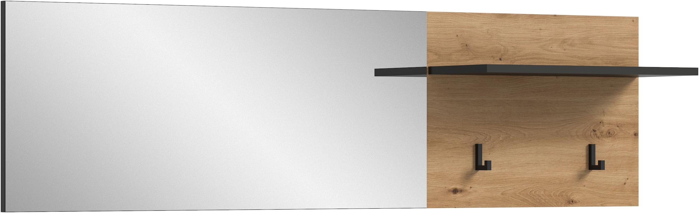 Home affaire Garderobenpaneel »REHAT, TOPSELLER!, Breite 150 cm, Hutablage, 2 Haken, Spiegel« in verschiedenen Ausführungen,  Paneel, Wandboard, Garderobe, Garderobenleiste, Garderobenboard