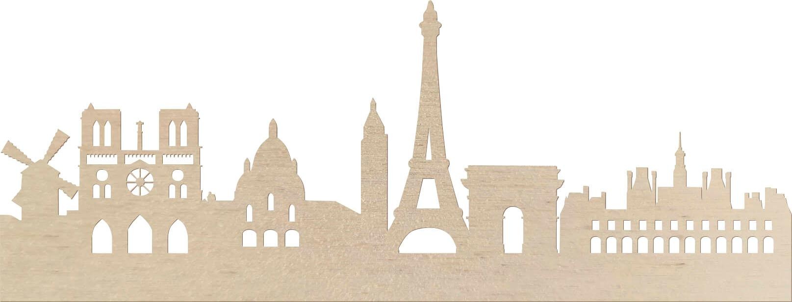 Image of Wall-Art Wanddekoobjekt »Pappel Furnier - Skyline Paris« bei Ackermann Versand Schweiz