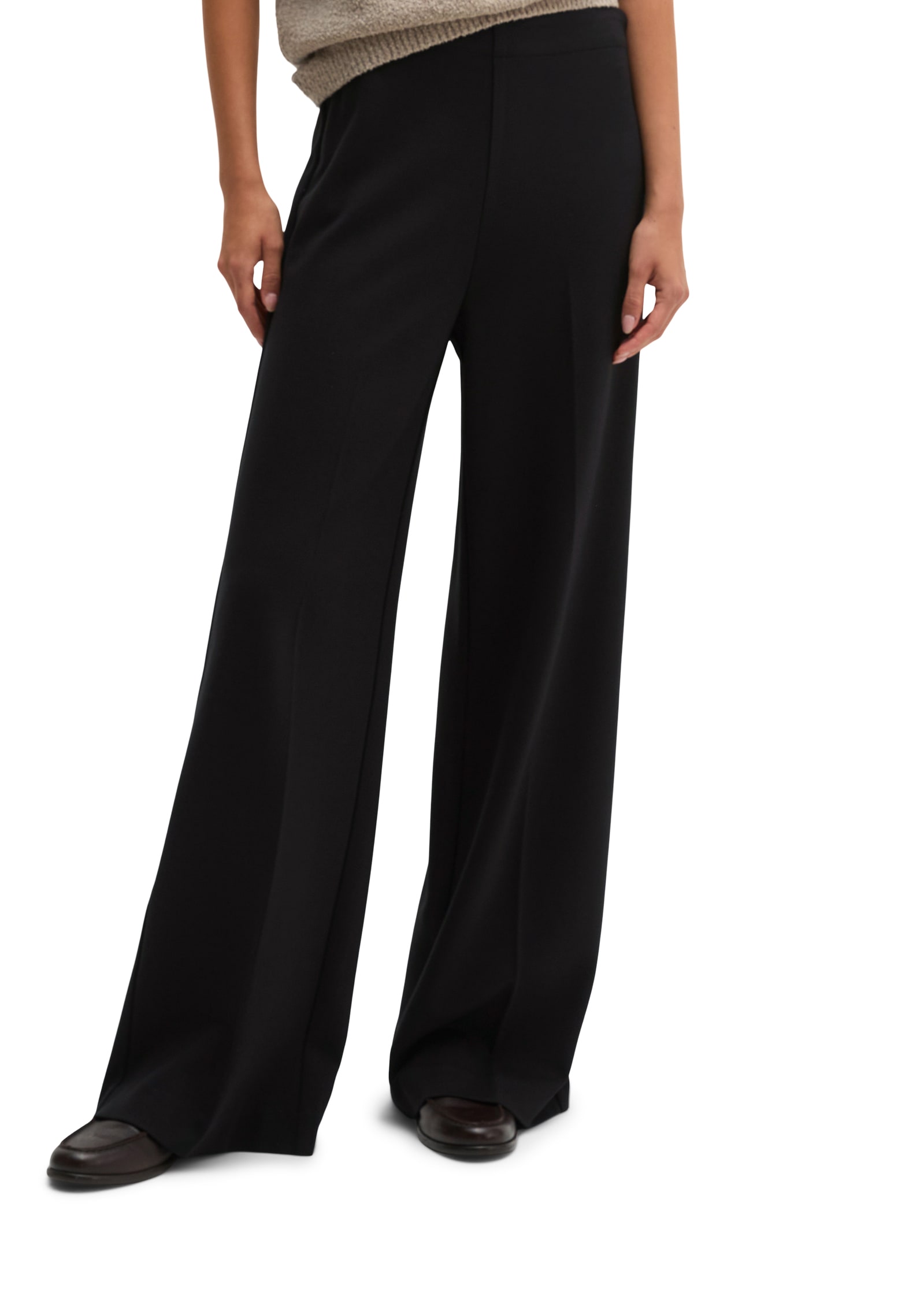 Image of Marc OPolo Jerseyhose "MARGO WIDE" aus Viskosemix, Wide Fit
