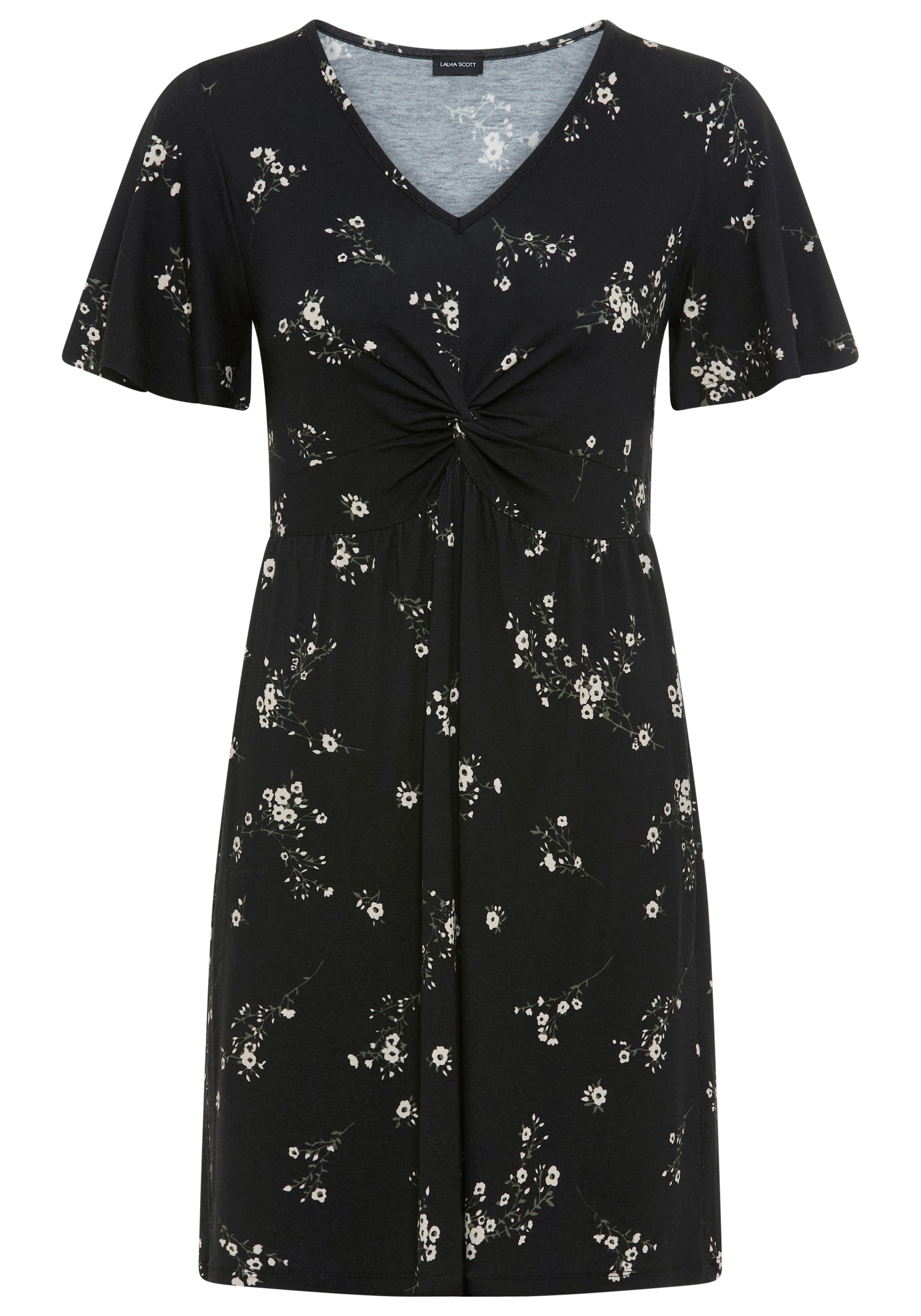 Laura Scott Sommerkleid mit betonter Taille, Kurzarm, geblümt