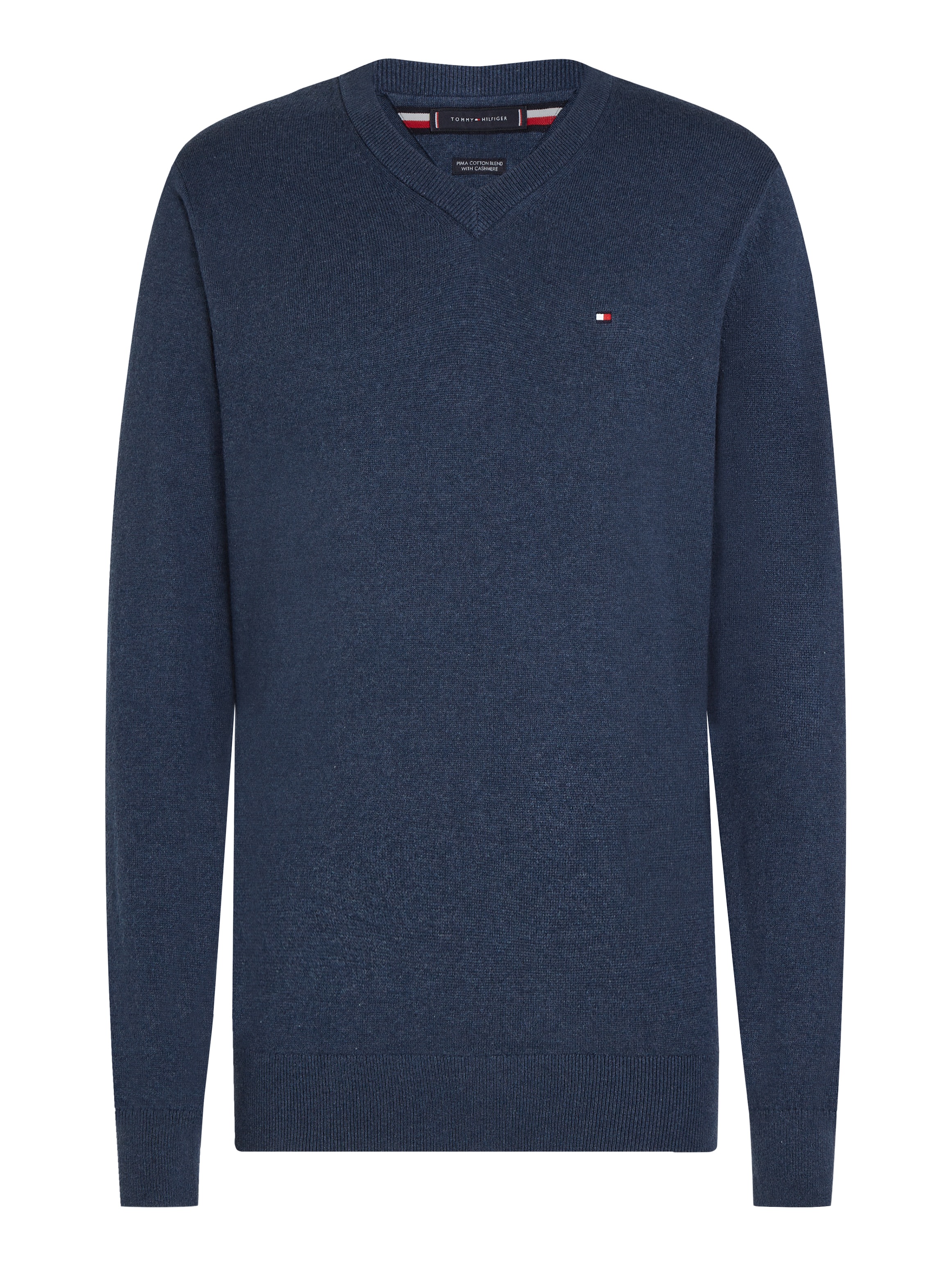 Tommy Hilfiger V-Ausschnitt-Pullover »PIMA ORG CTN CASHMERE V NECK«