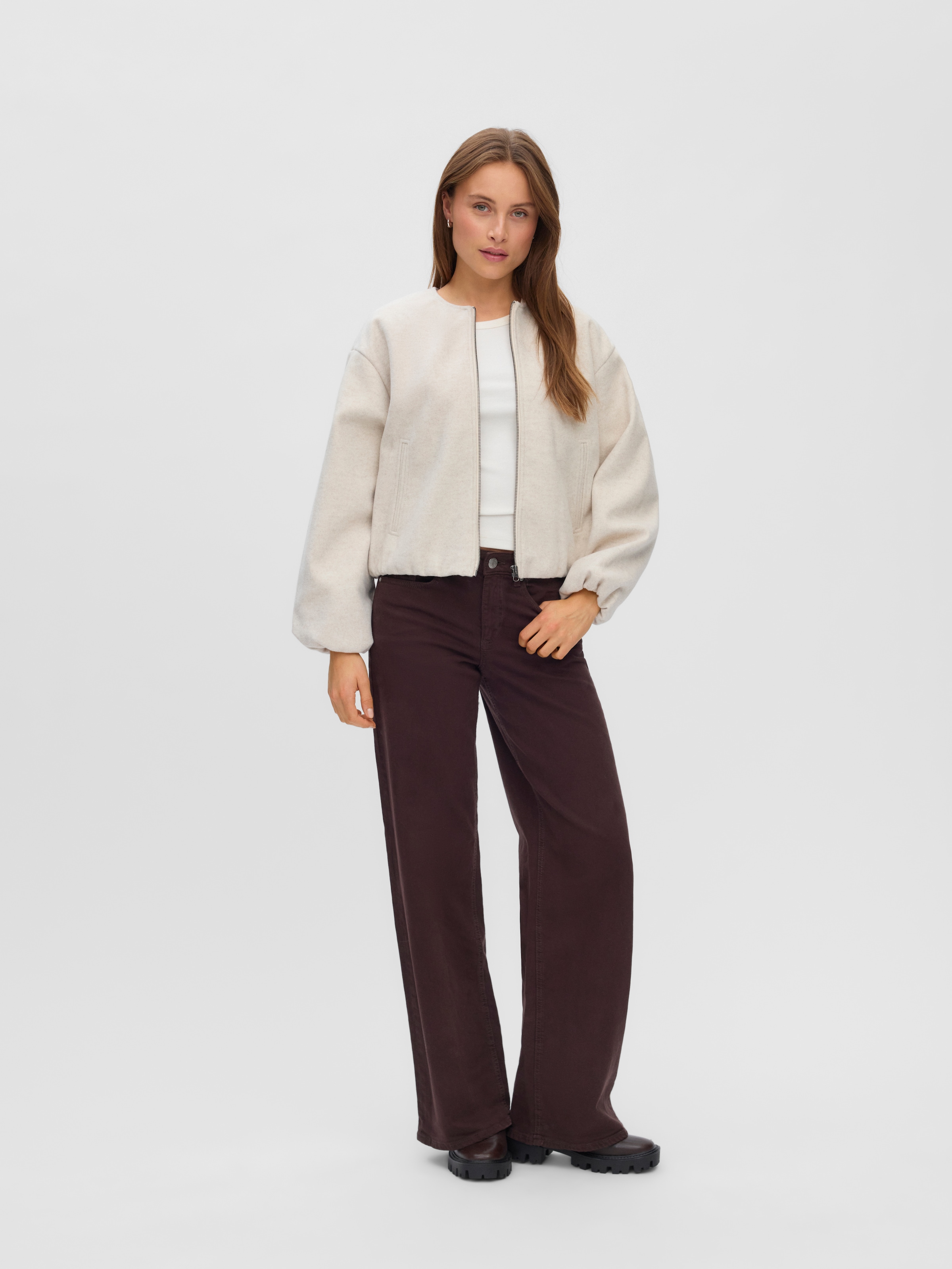 Vero Moda Kurzjacke »VMCHLOE LS BOMBER JACKET NOOS« Materialmix