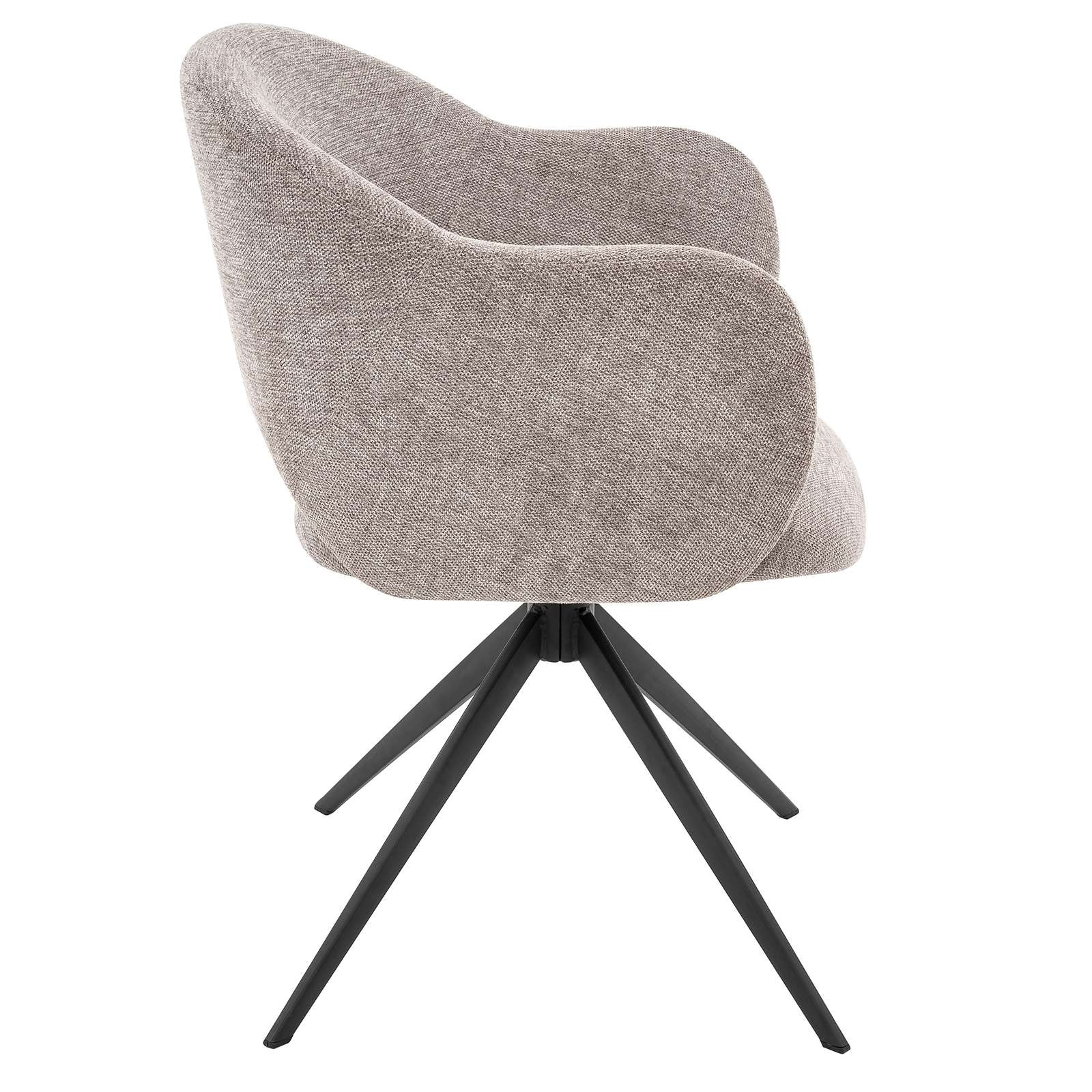 GOODproduct Chaise de salle à manger »Fynnjard« (Set) 2 cuismit schwarzen Metallbeinen, Drehfunktion, Webstoff Bezug