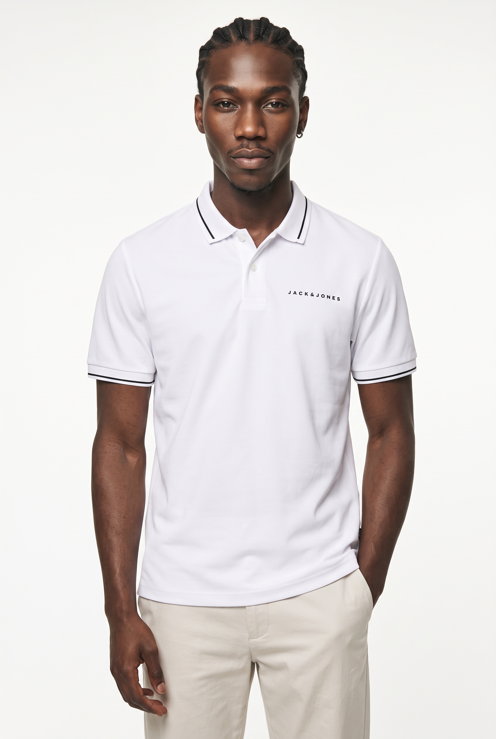Image of Jack & Jones Poloshirt "JCOFUSION PIQUE MESH COLLAR POLO SS" Baumwollmischung, regular fit