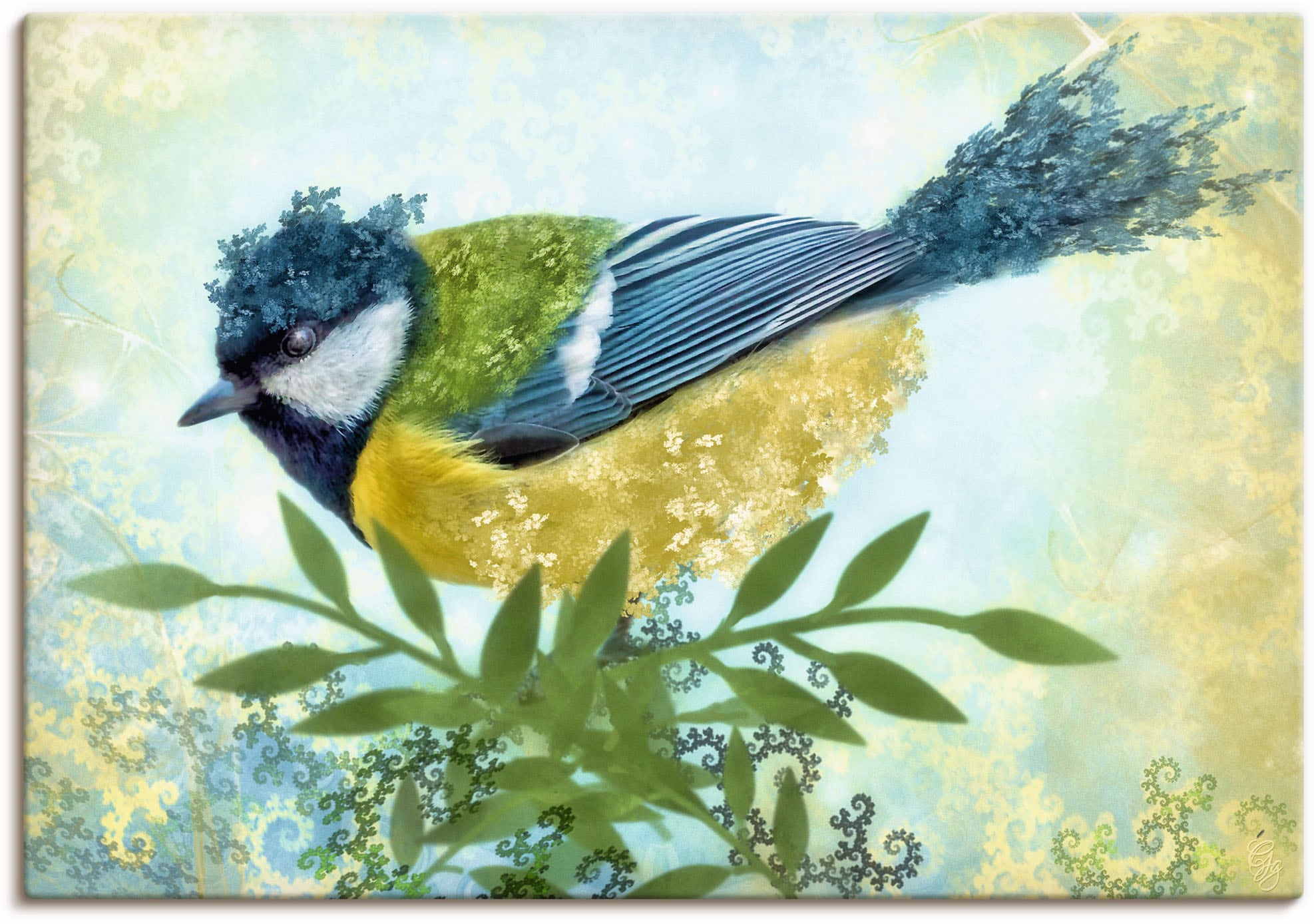 Artland Wandbild »Meise«, Vogelbilder, (1 Leinwandbild, à als Wandaufkleber Grössen Poster St.), versch. prix Alubild, in oder bas