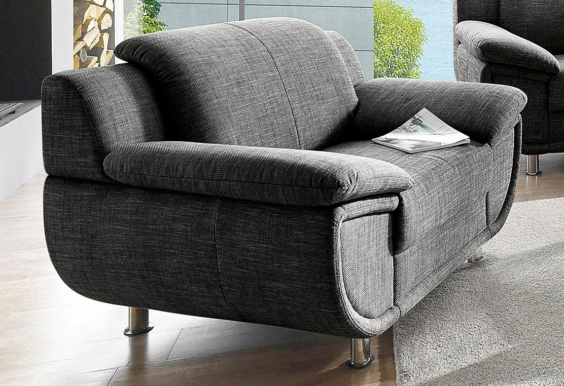 Image of TRENDMANUFAKTUR Sessel "Rondo 121 cm, Big-Sessel, komfortabel, Federkern optional, Chromfüsse" Big-Sessel wahlweise mit Federkern, bequem
