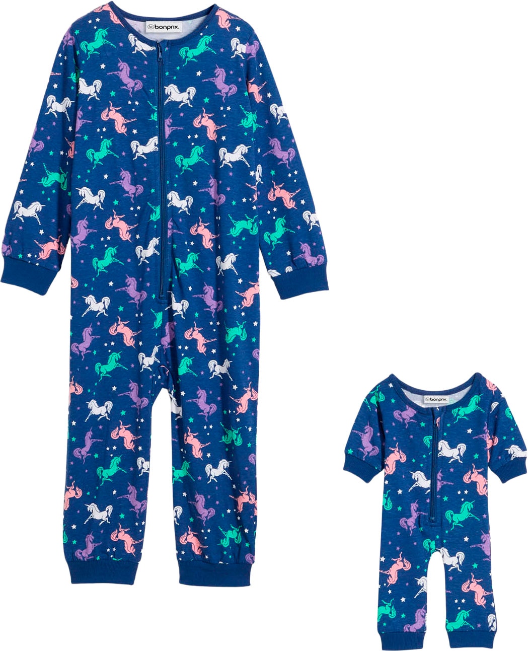 bonprix Combinaison de sommeil Set, 2 pièces im praktischen 2er-Set, mit Reissverschluss, bequeme Passform