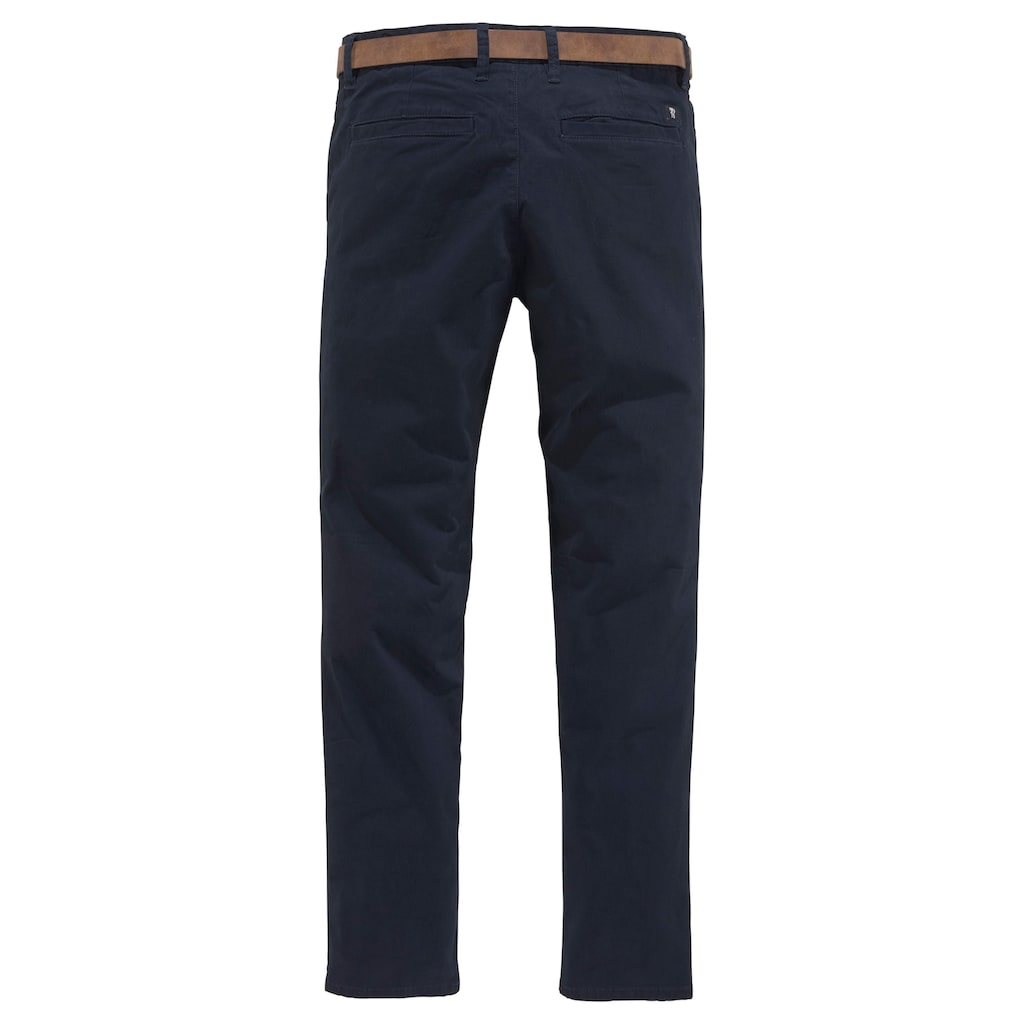 TOM TAILOR Denim Chinohose, (mit Gürtel), leicht vorgewaschen