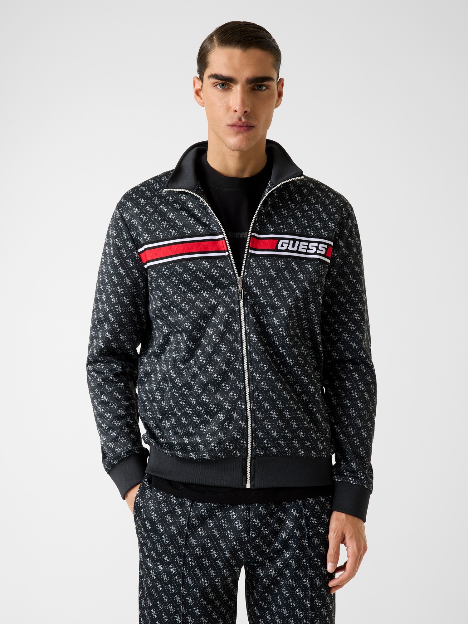 Guess Veste sweat »KORBIN« Stehkragen, Regular Fit, Eingrifftaschen