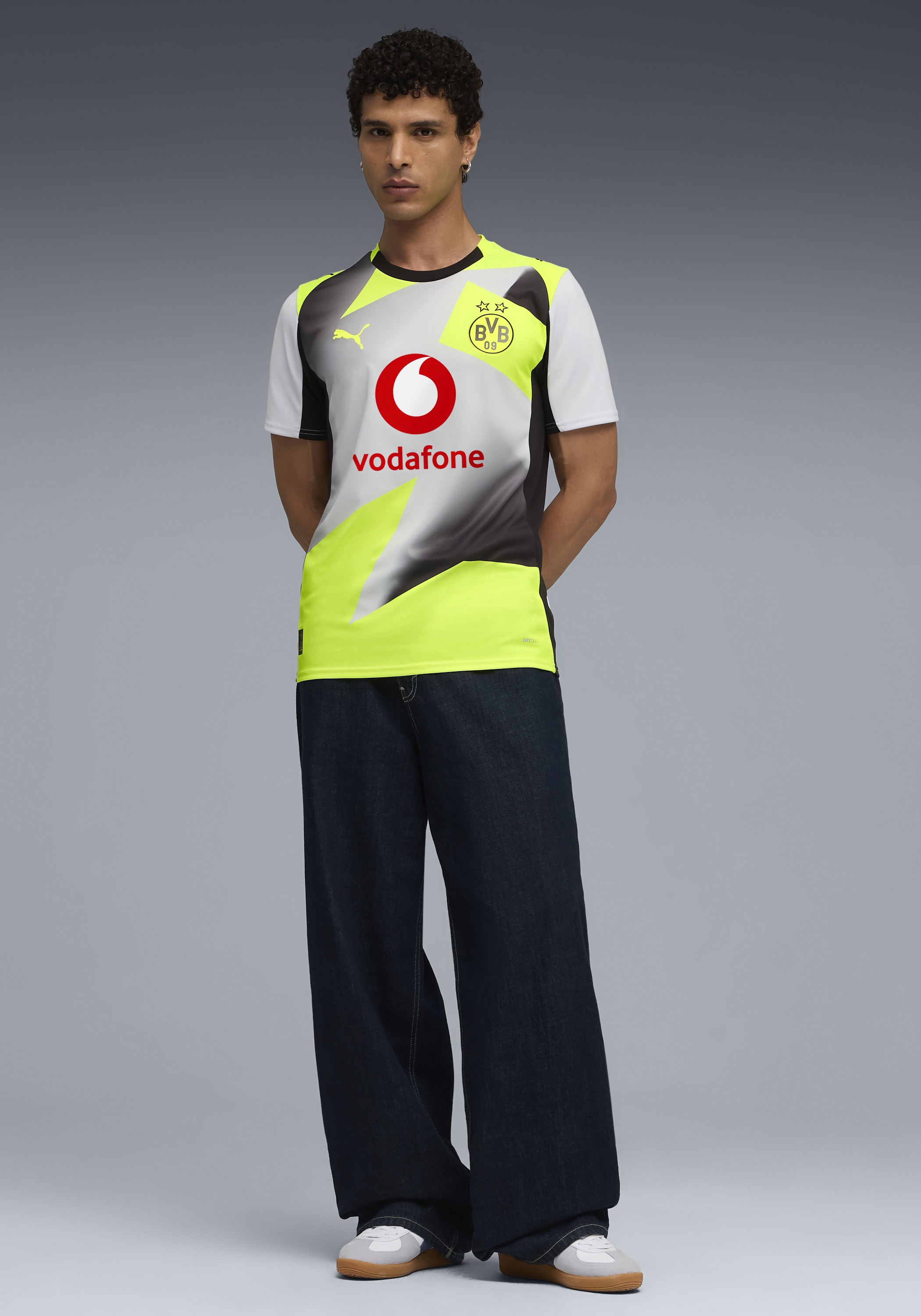 PUMA Fussballtrikot »BVB AWAY JERSEY REPLICA« Regular Fit, für Sportmode und Fussball, Kurzarmdesign