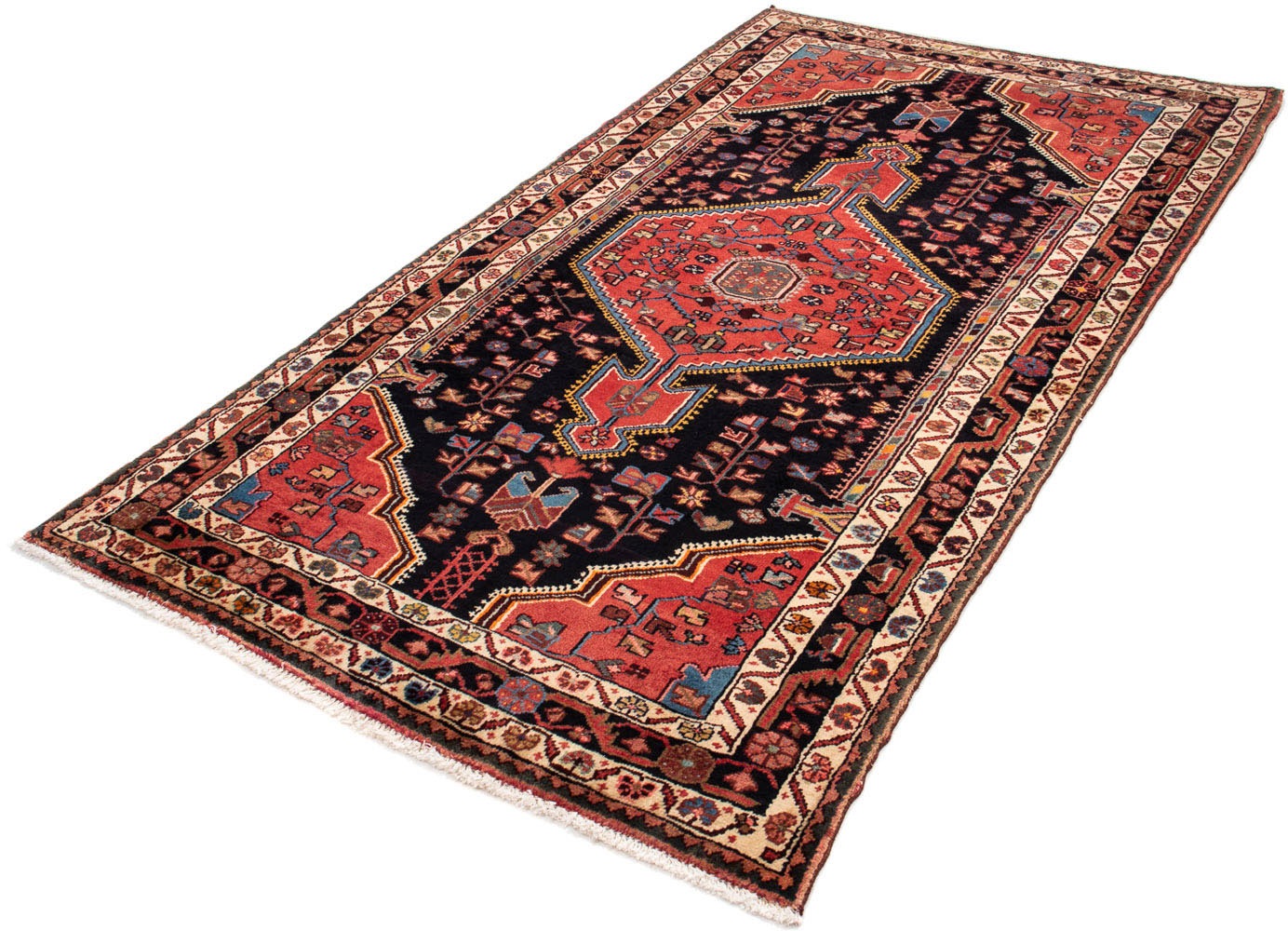 Image of morgenland Orientteppich »Perser - Nomadic - 200 x 115 cm - dunkelblau«, rechteckig, 10 mm Höhe, Wohnzimmer, Handgeknüpft, Einzelstück mit Zertifikat bei Ackermann Versand Schweiz