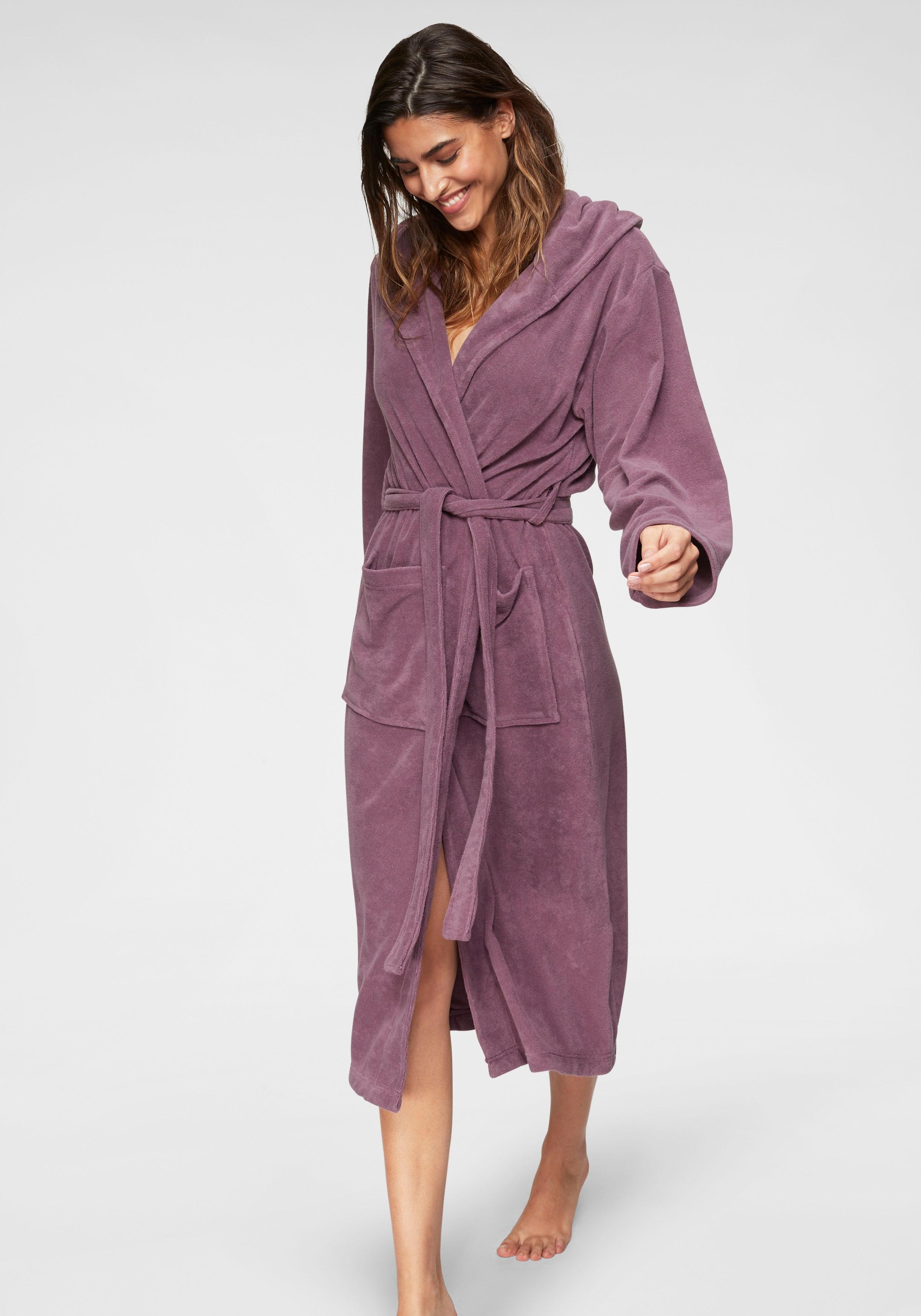 Image of my home Damenbademantel »Jule«, (1 St.), einfarbiger Bademantel mit Kapuze, moderne Unifarben, lang bei Ackermann Versand Schweiz