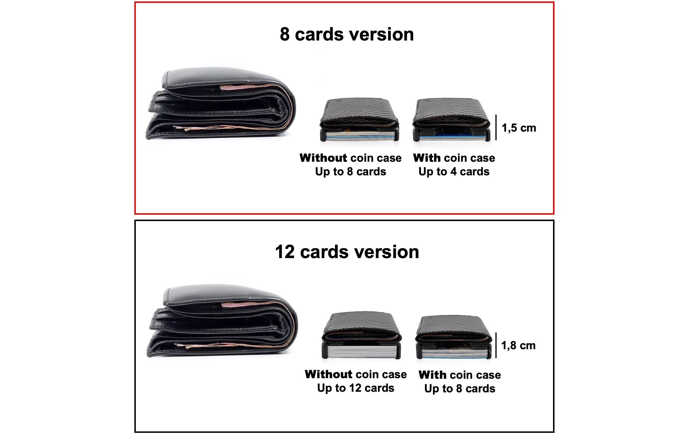   Geldbörse »ZNAP Slim Wallet Glattleder Black, 8er«