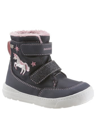 Winterboots, mit Einhorn-Stickerei, Dock-TEX