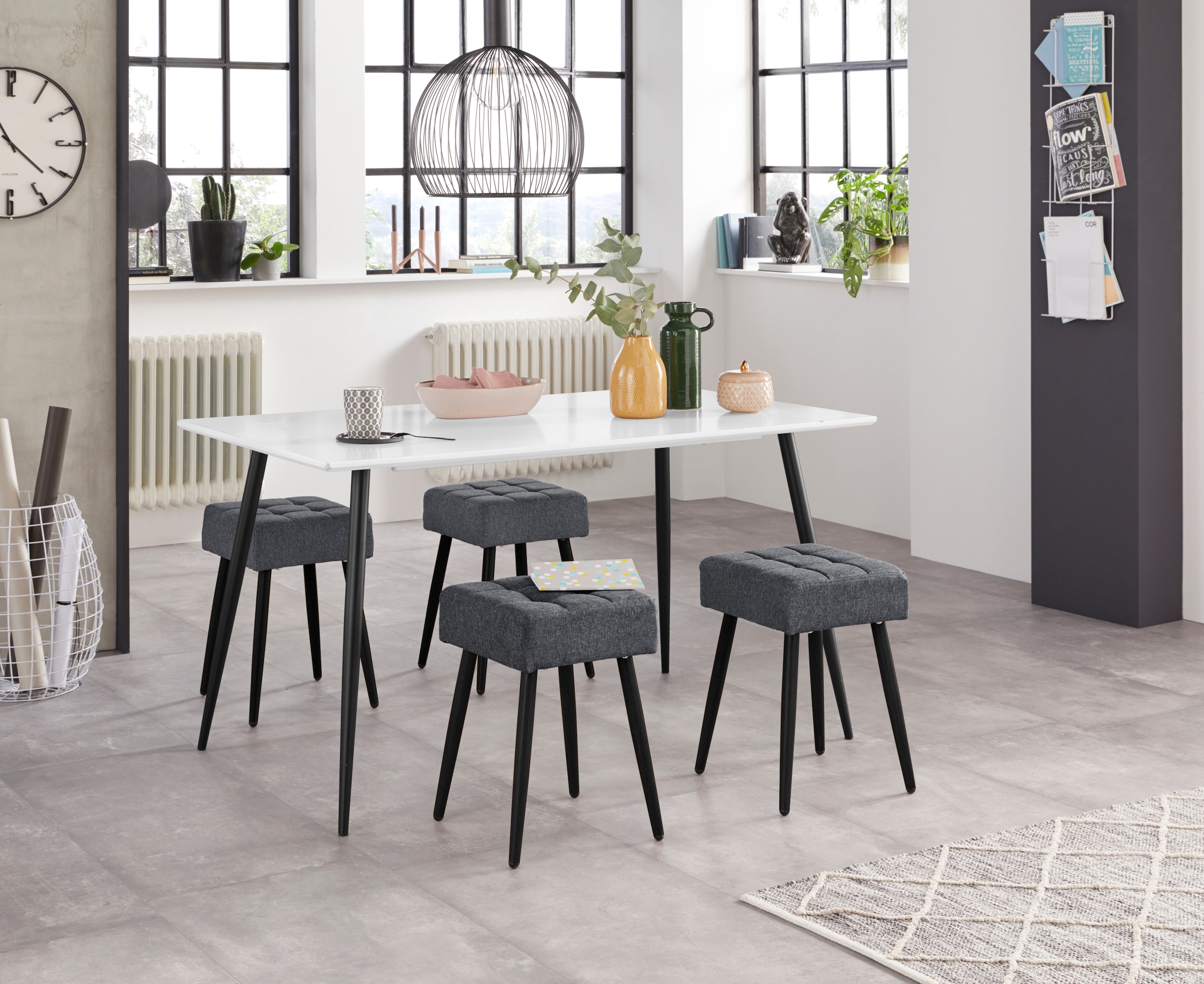 GOODproduct Tabouret »Louise« 1 cuis tlg. assise carrée de 32 cm