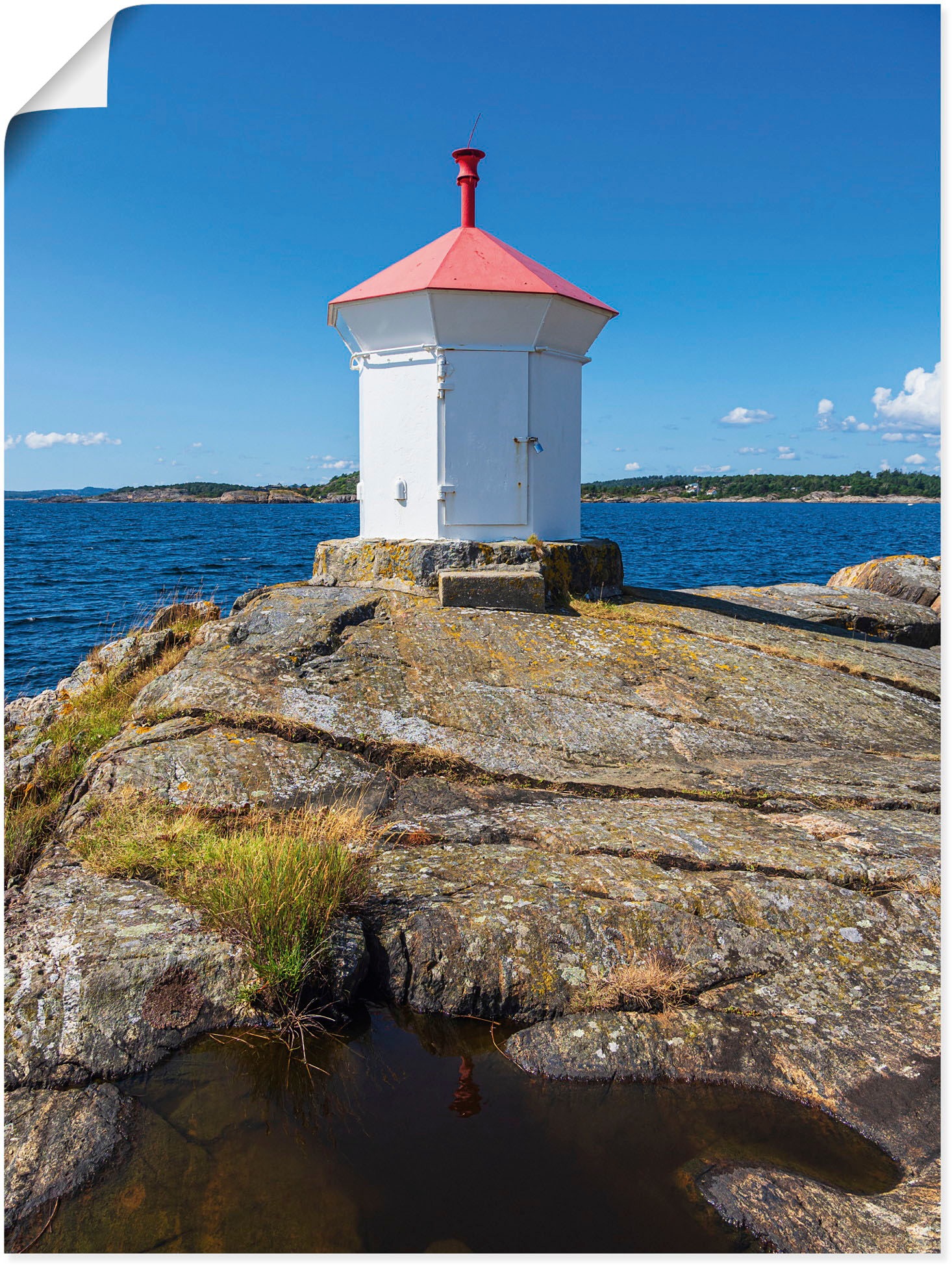 Image of Artland Wandbild »Leuchtfeuer, Schäreninsel Merdo Norwegen«, Gebäude, (1 St.), in vielen Grössen & Produktarten - Alubild / Outdoorbild für den Aussenbereich, Leinwandbild, Poster, Wandaufkleber / Wandtattoo auch für Badezimmer geeignet bei Ackermann Vers