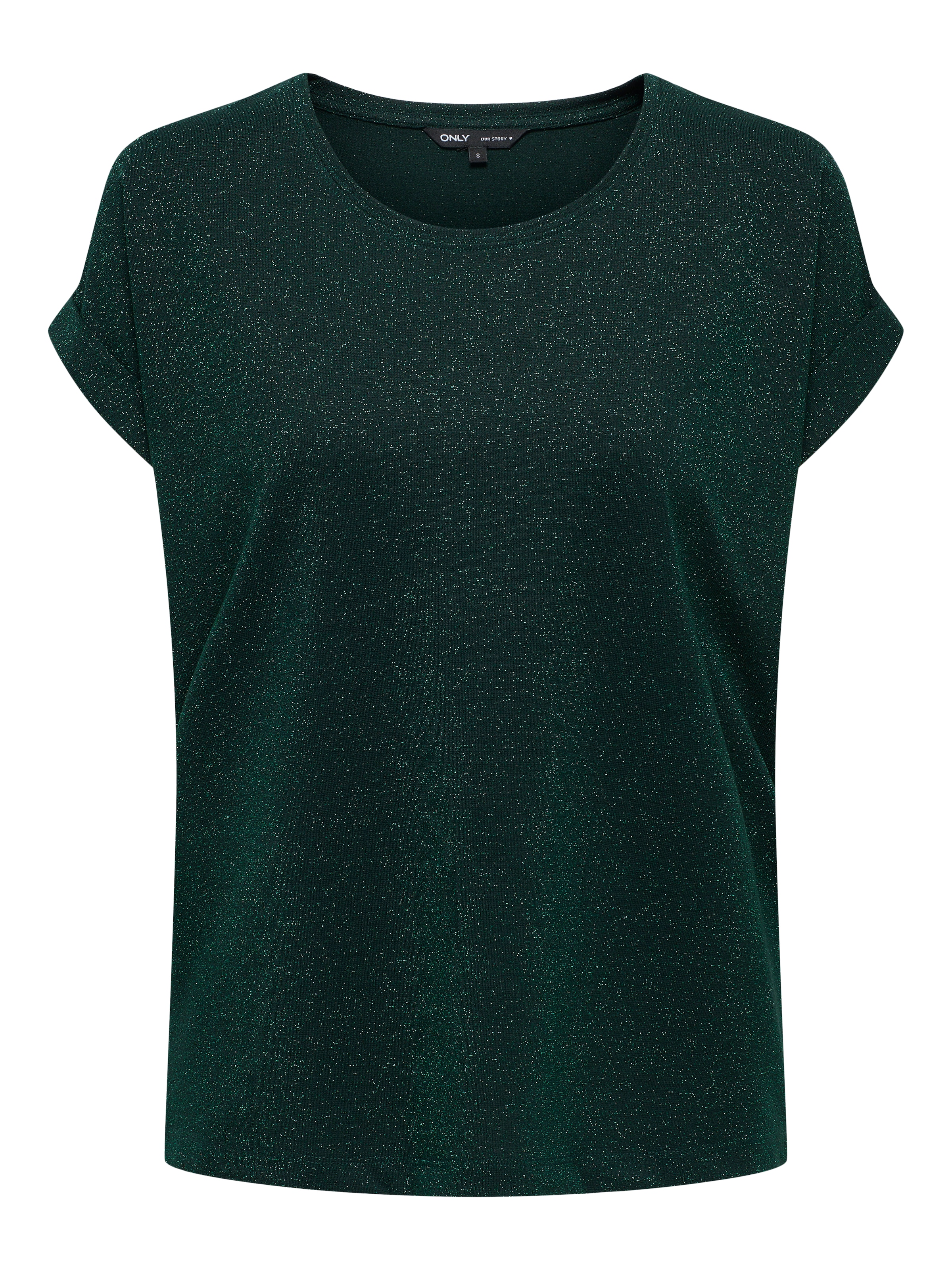 ONLY Kurzarmshirt »ONLMOSTER GLITTER S/S TOP NOOS JRS«, mit Glitzerdetail