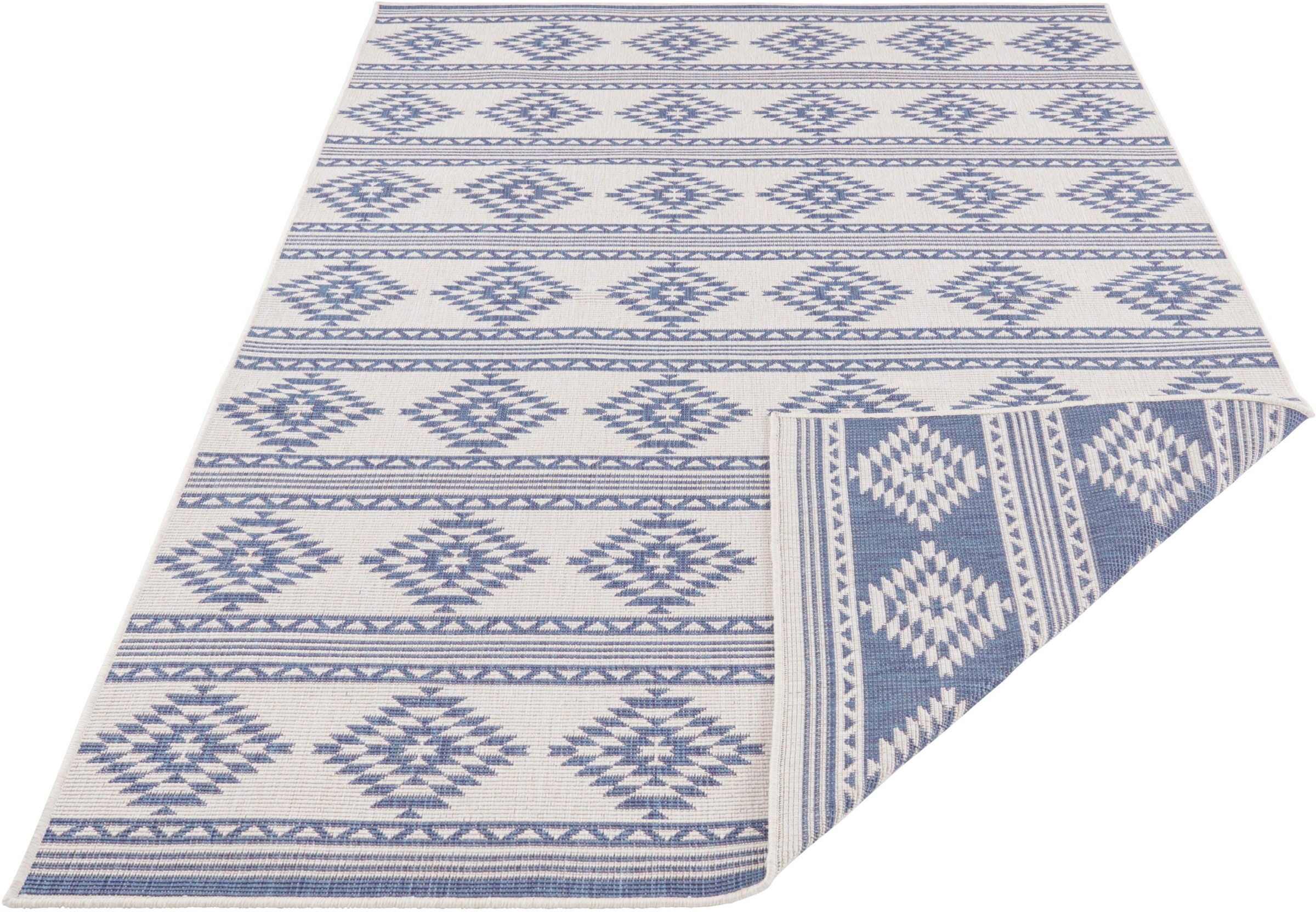 Image of freundin Home Collection Teppich »Maple«, rechteckig, 5 mm Höhe, Flachgewebe WendbarIn und Outdoor geeignet, Rauten Design, Wohnzimmer, Balkon, Terrasse, Pflegeleicht bei Ackermann Versand Schweiz